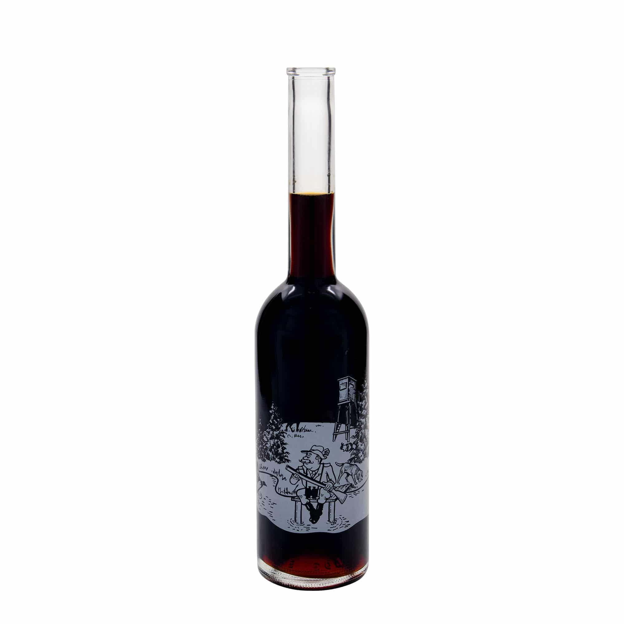 Shishe qelqi 500 ml 'Opera', motiv: Gjuetar, gojëz: Kork