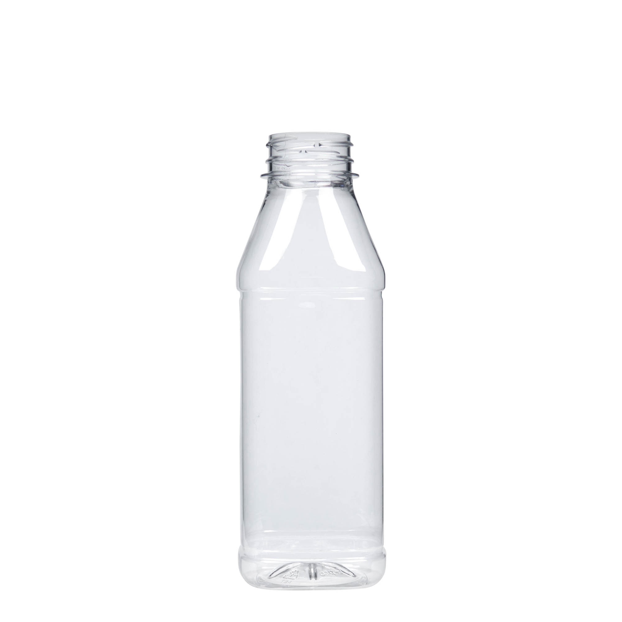 Shishe PET 500 ml 'Milk and Juice Carré', katrore, plastikë, gojë: 38 mm Shishe PET 500 ml 'Milk and Juice Carré', katrore, plastikë, gojë: 38 mm