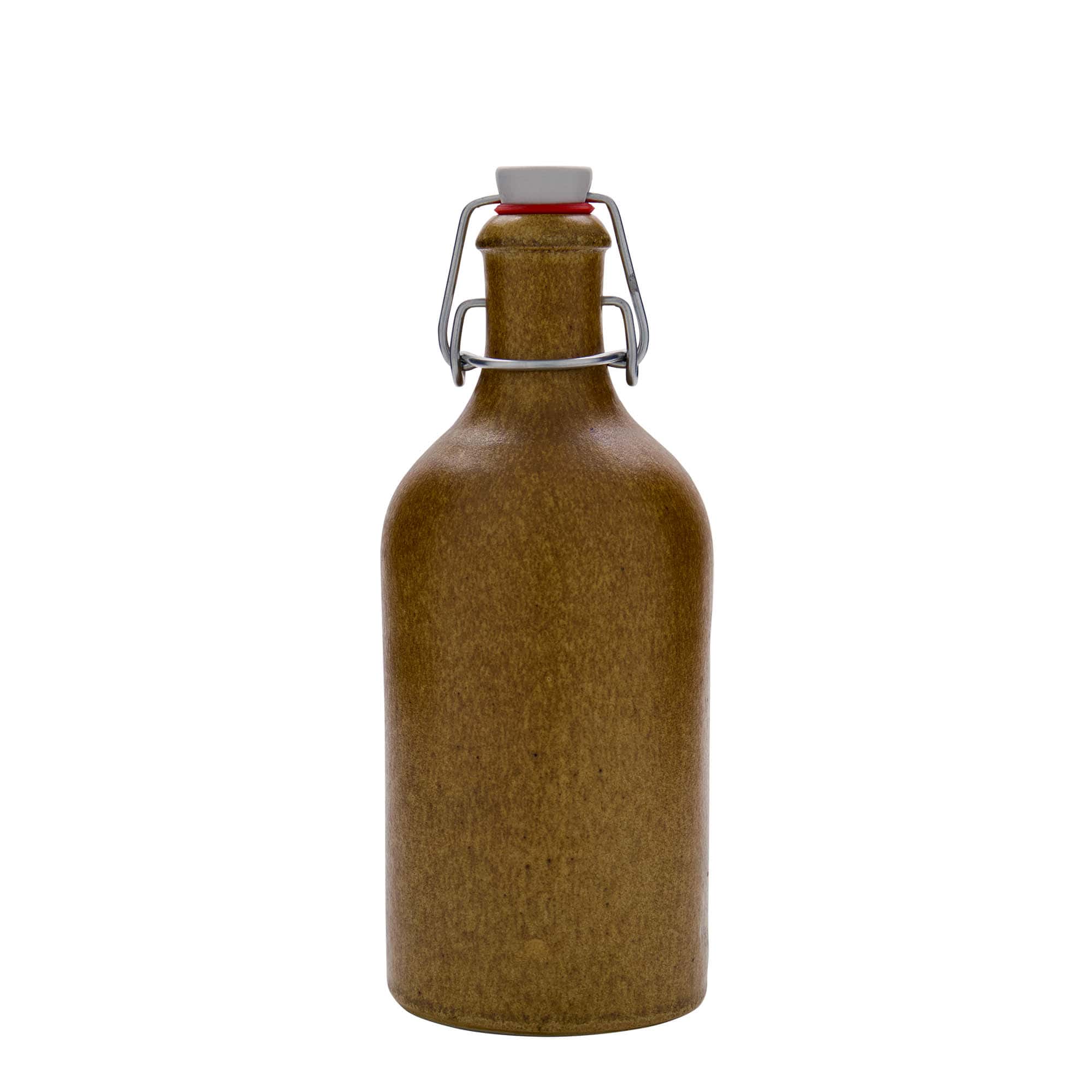 500 ml krua me tulla, qeramikë, ngjyrë kafe-kristal, gojë: mbyllje me kapëse hekurudhore