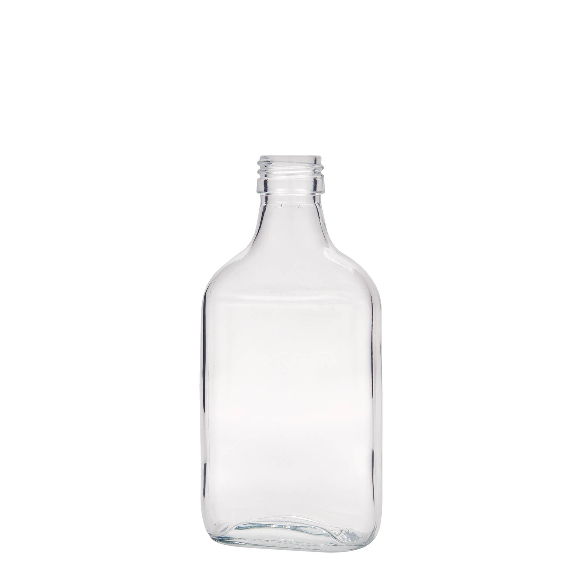 Shishe dore 200 ml, katrore, qelq, gojë: PP 28 Shishe dore 200 ml, katrore, qelq, gojë: PP 28
