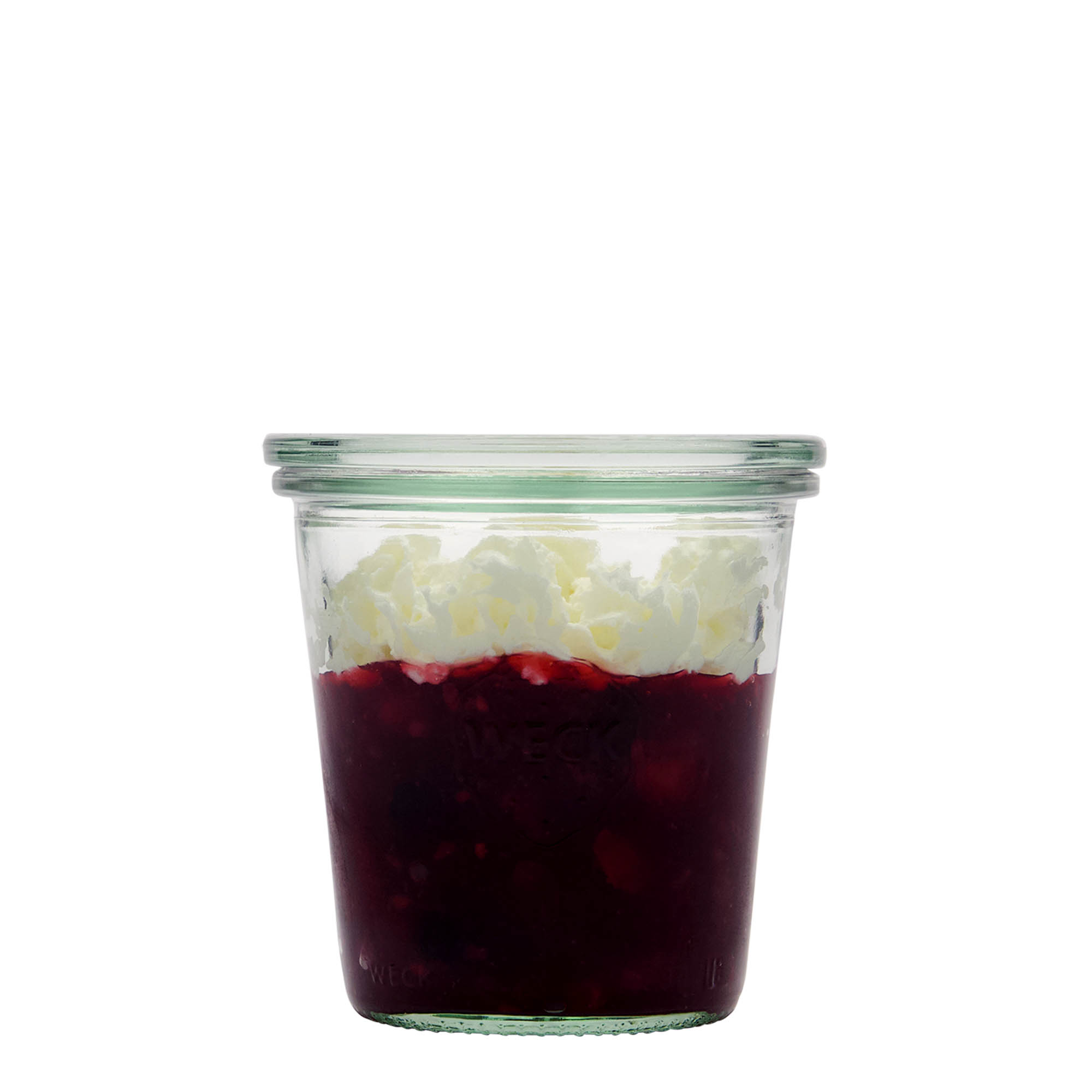290 ml WECK-vas me kapak të sheshtë, Hapur: Kufiri i rrumbullakët 290 ml WECK-vas me kapak të sheshtë, Hapur: Kufiri i rrumbullakët