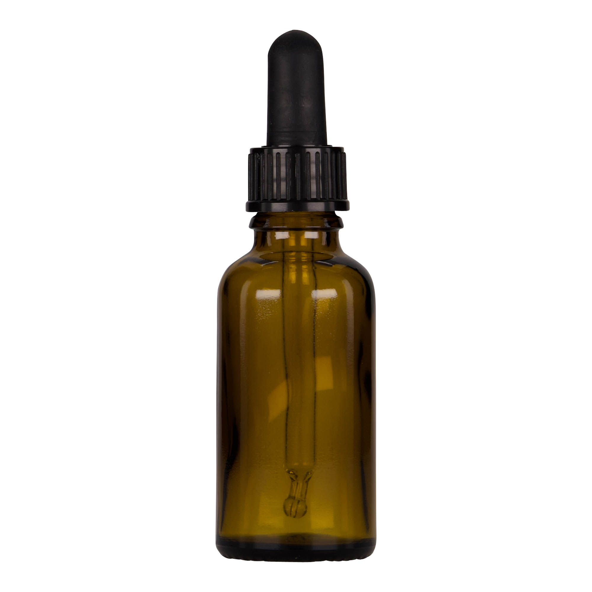 30 ml shishe me pipetë, mjekësore, qelq, kafe-e zezë, gojë: DIN 18