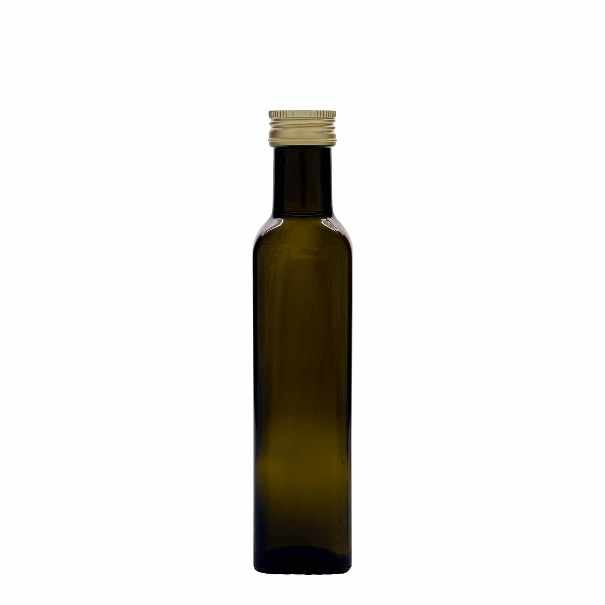 250 ml shishe qelqi 'Marasca', katrore, jeshile antike, gojë: PP 31,5