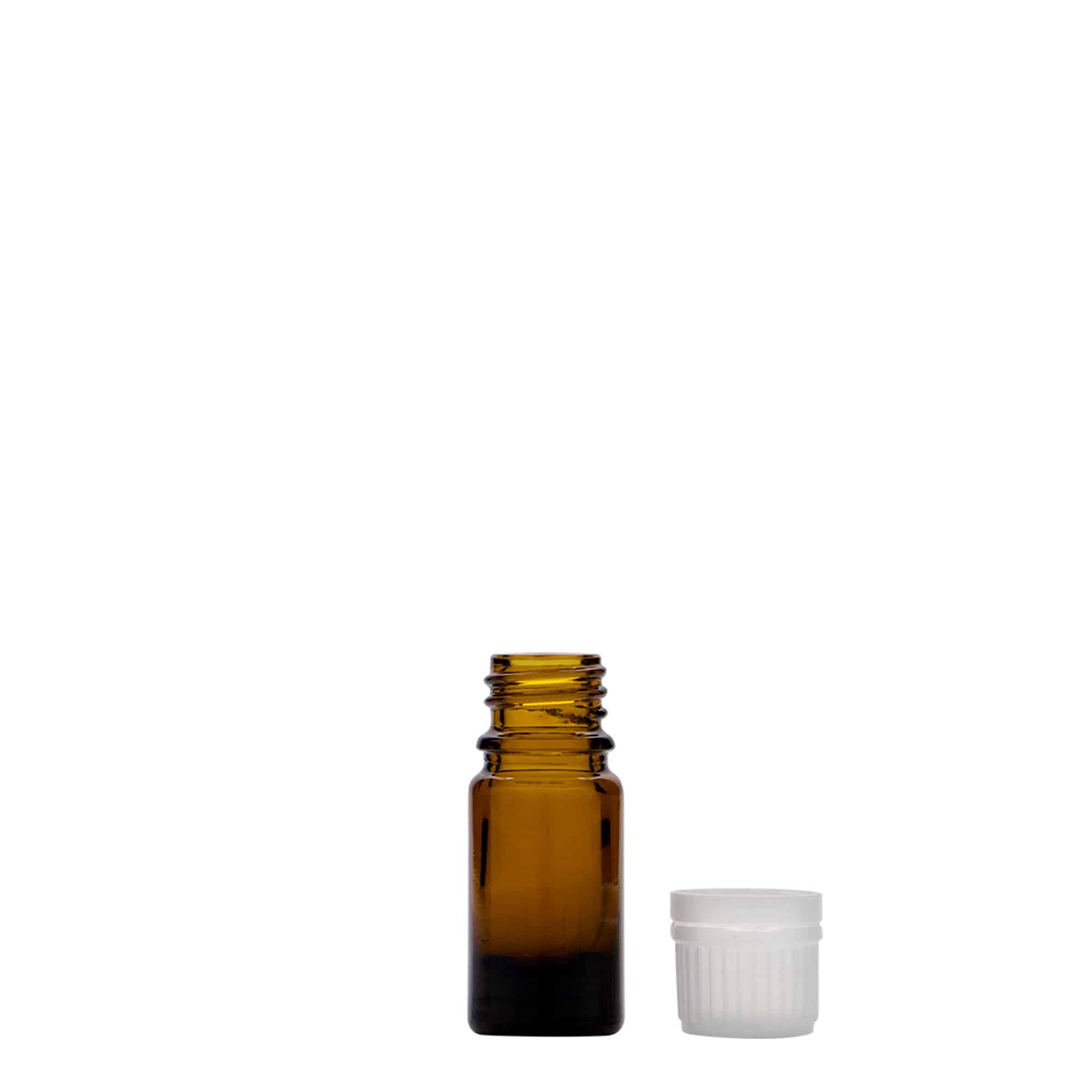 5 ml shishe mjekësore, xham, kafe, hapja: DIN 18