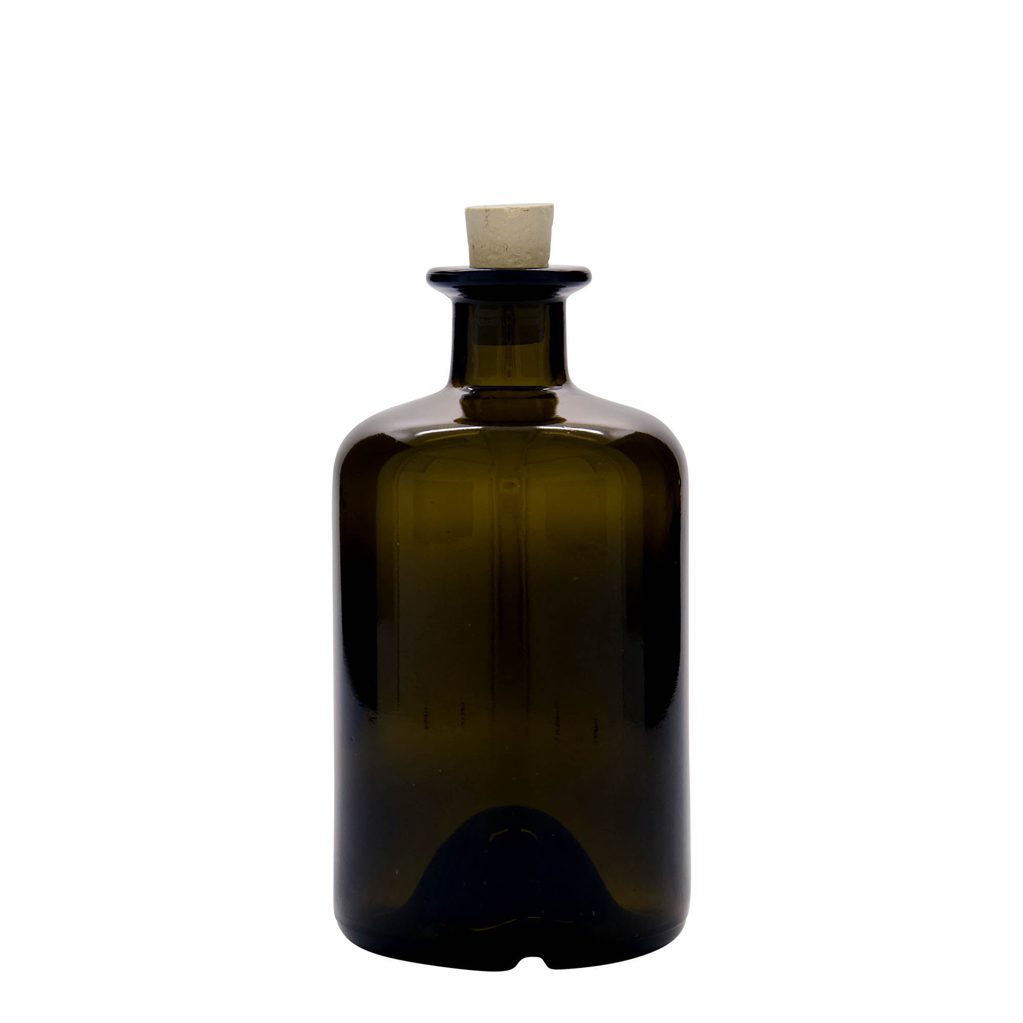 Shishe qelqi 500 ml për farmacistë, ngjyrë jeshile antike, gojë: korek Shishe qelqi 500 ml për farmacistë, ngjyrë jeshile antike, gojë: korek