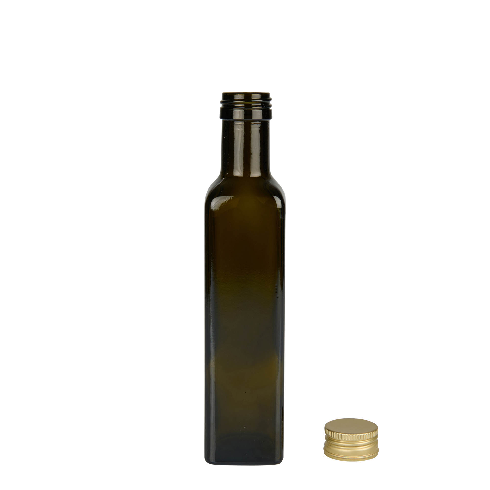 250 ml shishe qelqi 'Marasca', katrore, jeshile antike, gojë: PP 31,5