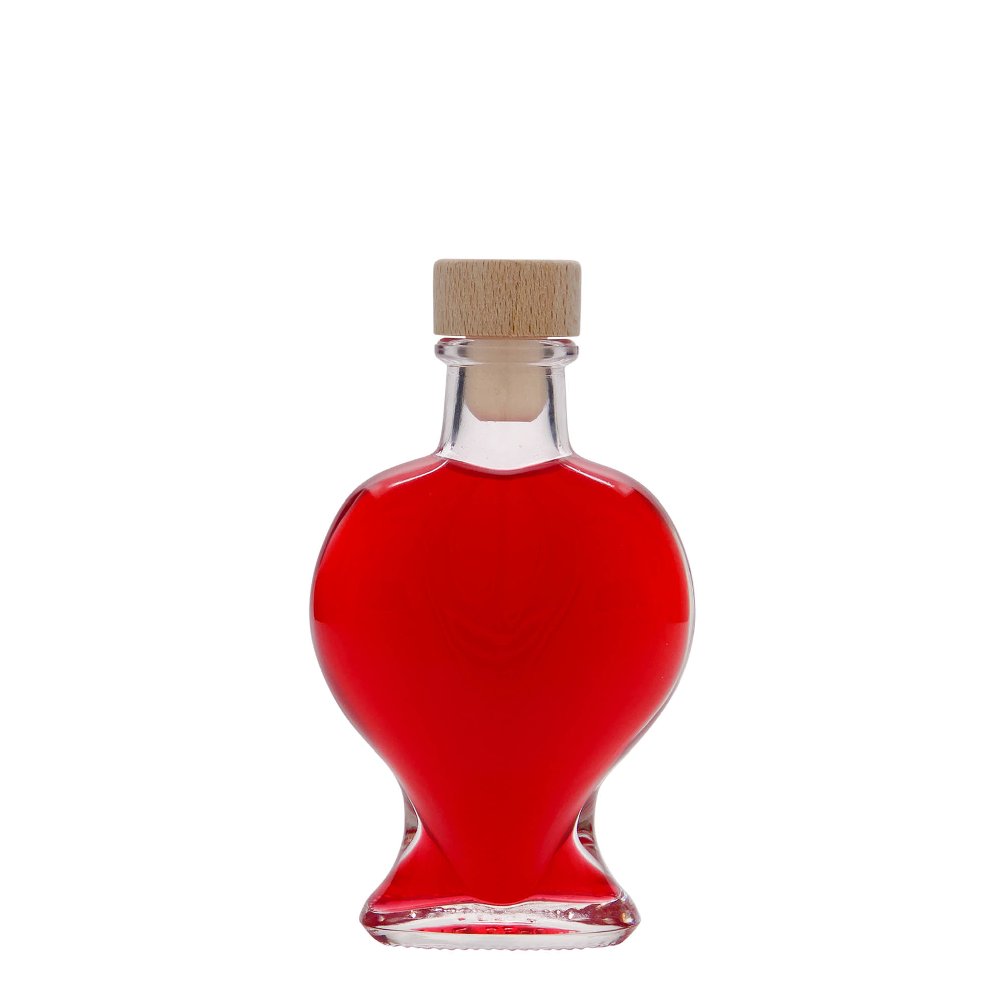 Shishe qelqi 100 ml 'Zemër', gojë: kork Shishe qelqi 100 ml 'Zemër', gojë: kork