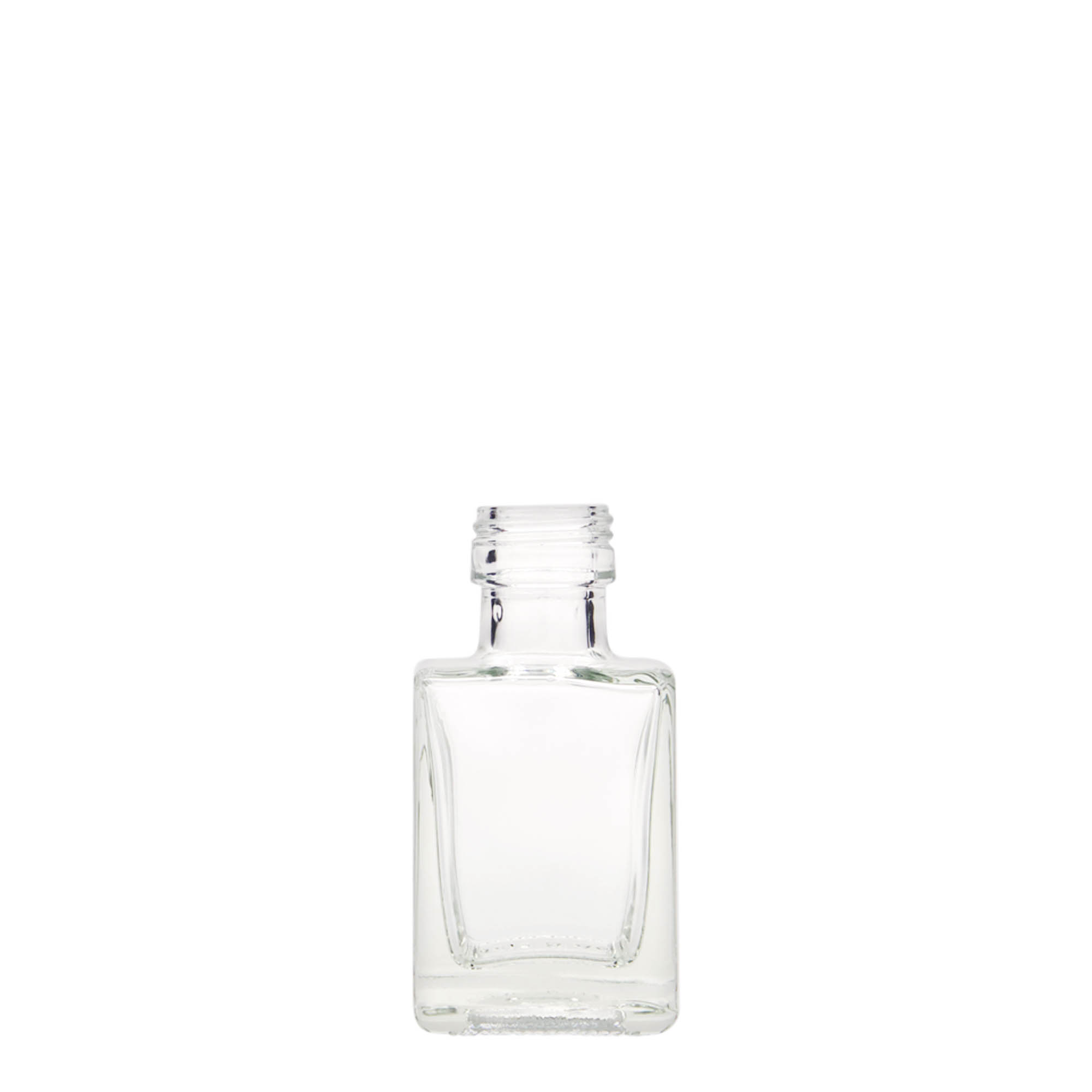 Shishe qelqi 50 ml 'Cube', katrore, gojë: PP 24 Shishe qelqi 50 ml 'Cube', katrore, gojë: PP 24