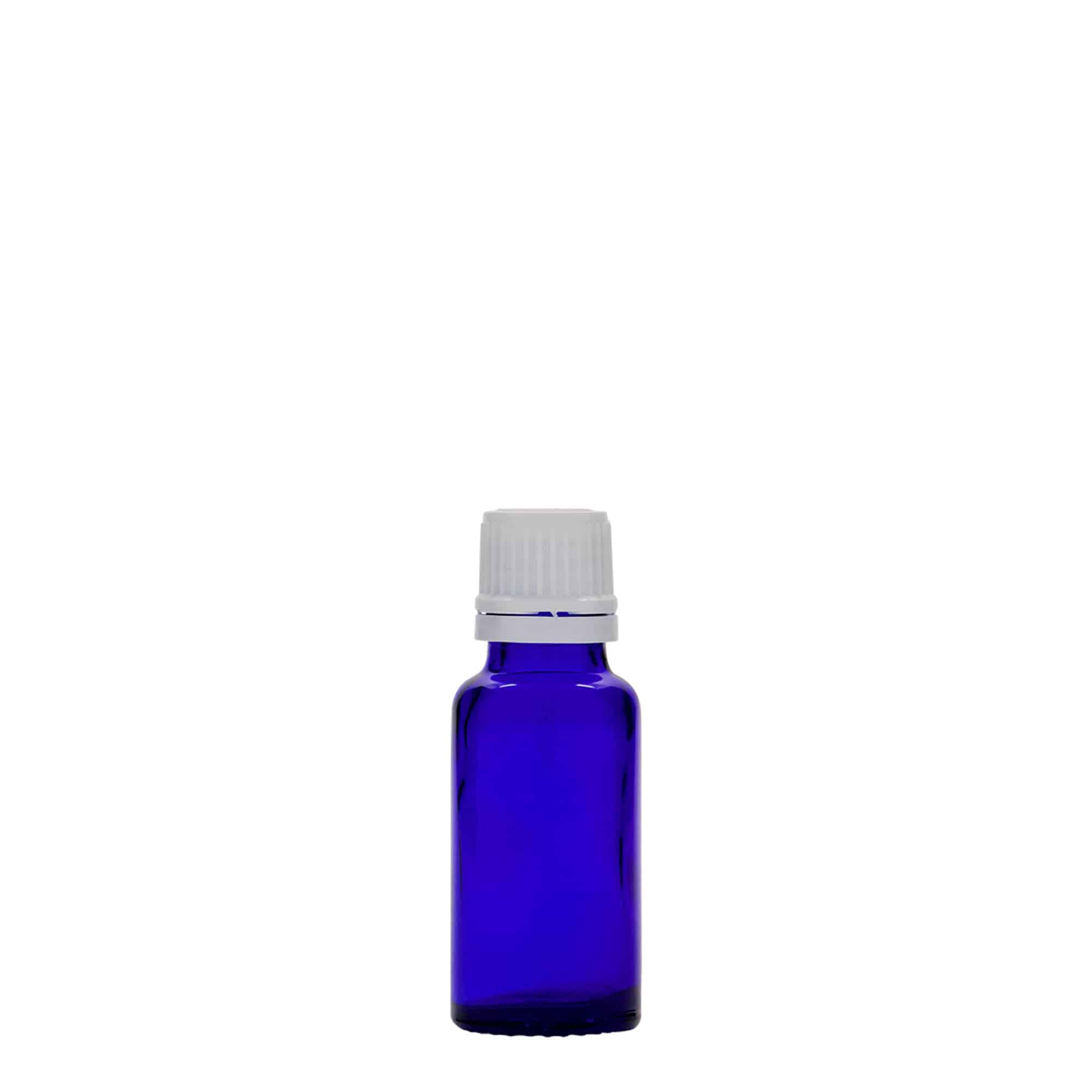 20 ml shishe mjekësore, qelq, blu mbretëror, gojë: DIN 18