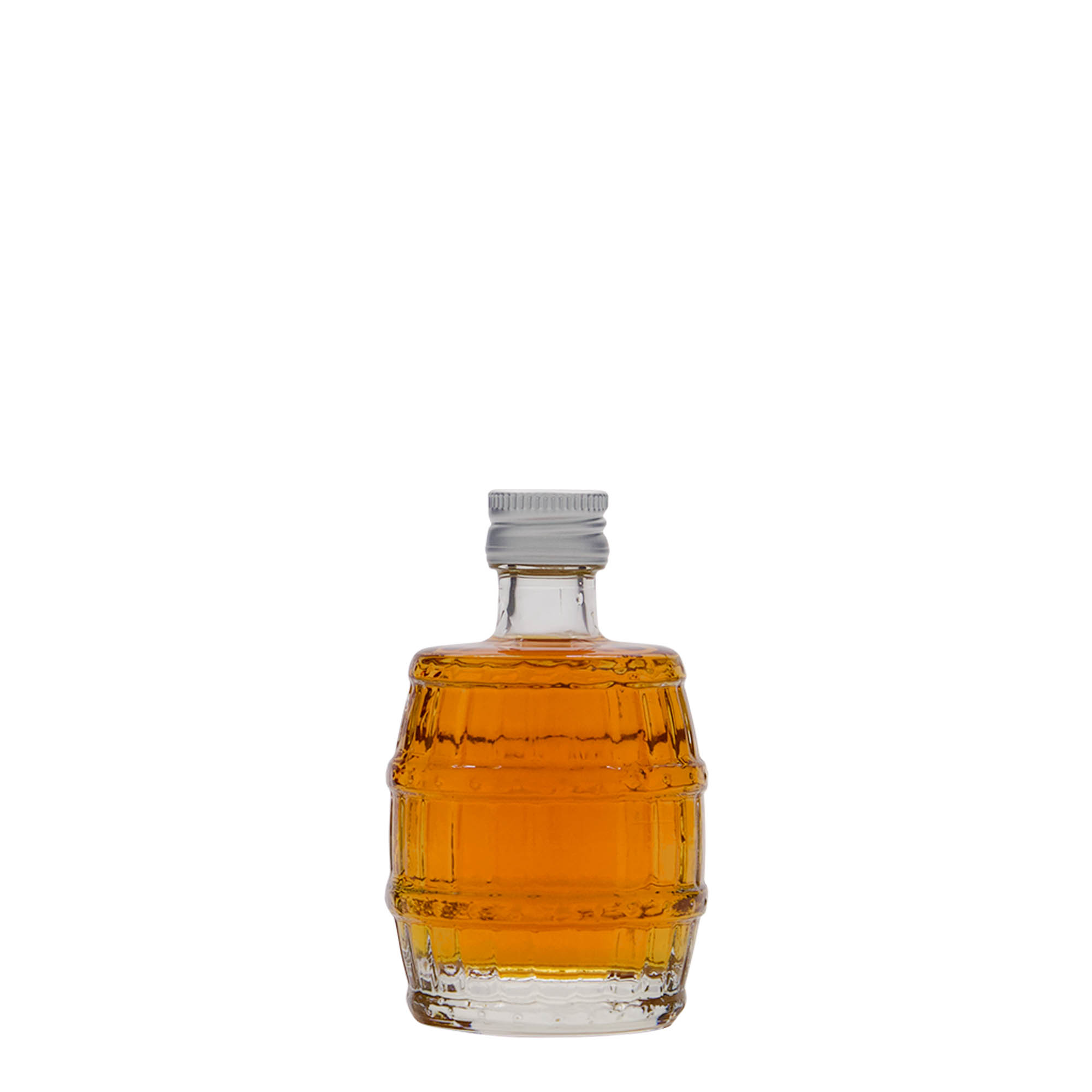 Shishe qelqi 50 ml 'Fass', gojë: PP 18 Shishe qelqi 50 ml 'Fass', gojë: PP 18