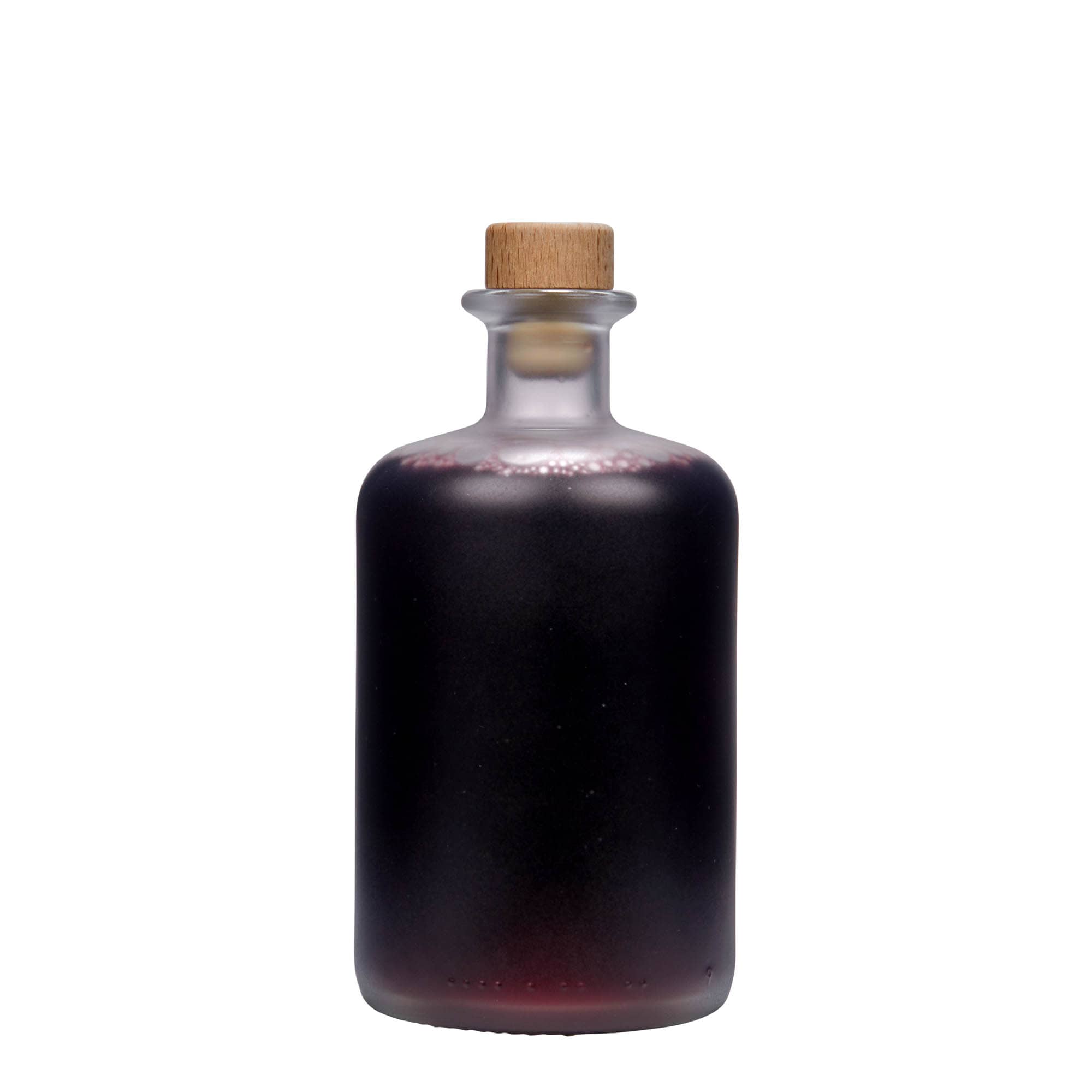 Shishe qelqi 500 ml farmacisti, e ngrirë, goja: kork