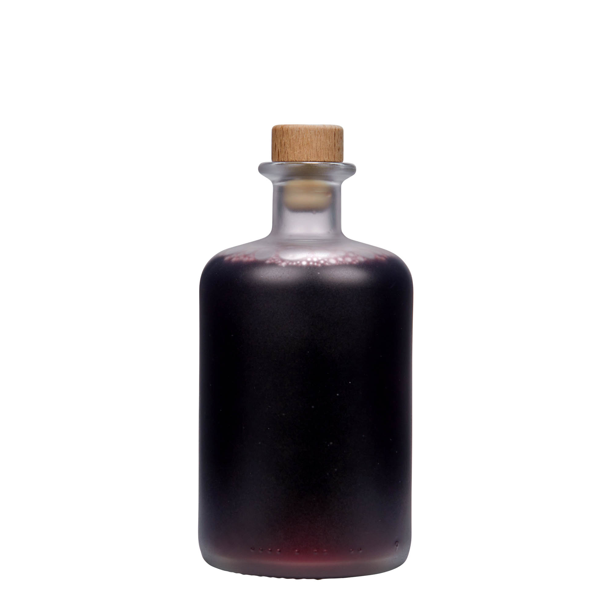 Shishe qelqi 500 ml farmacisti, e ngrirë, goja: kork