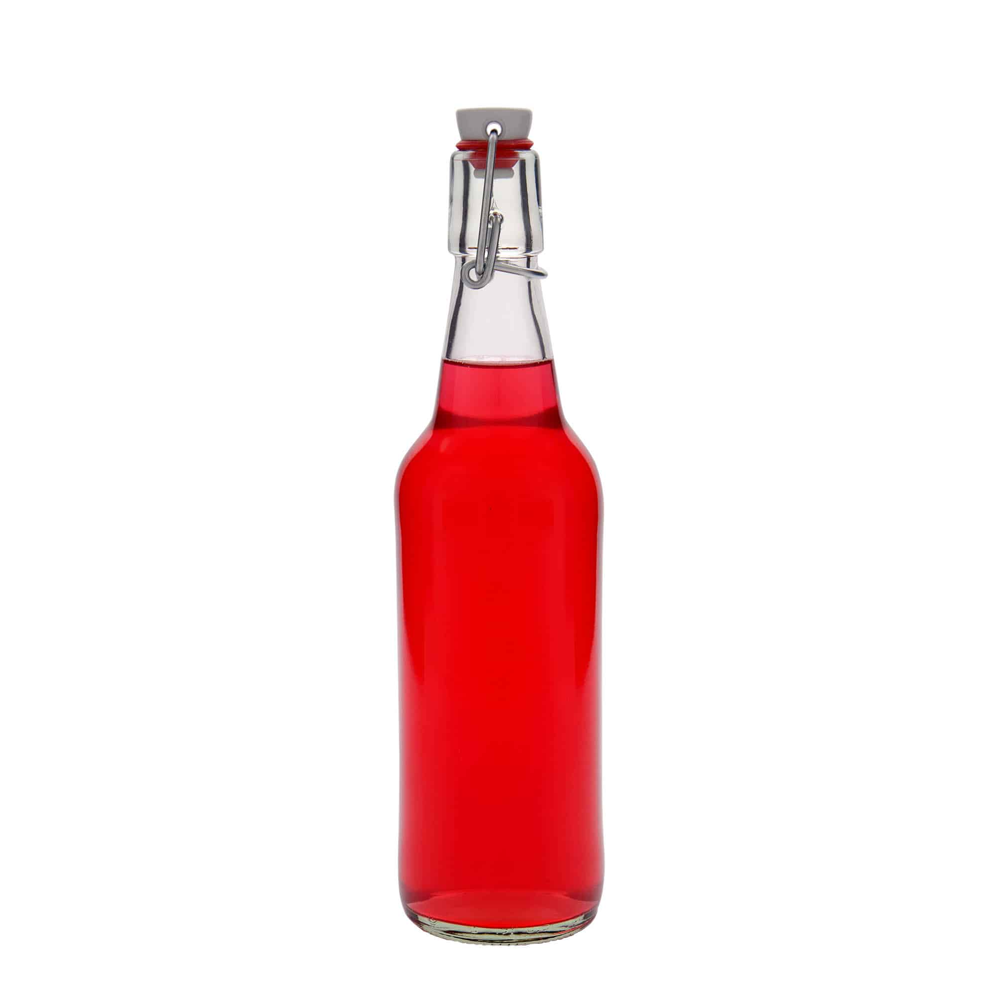 Shishe birre 500 ml, qelq, gojë: mbyllje me kapëse.