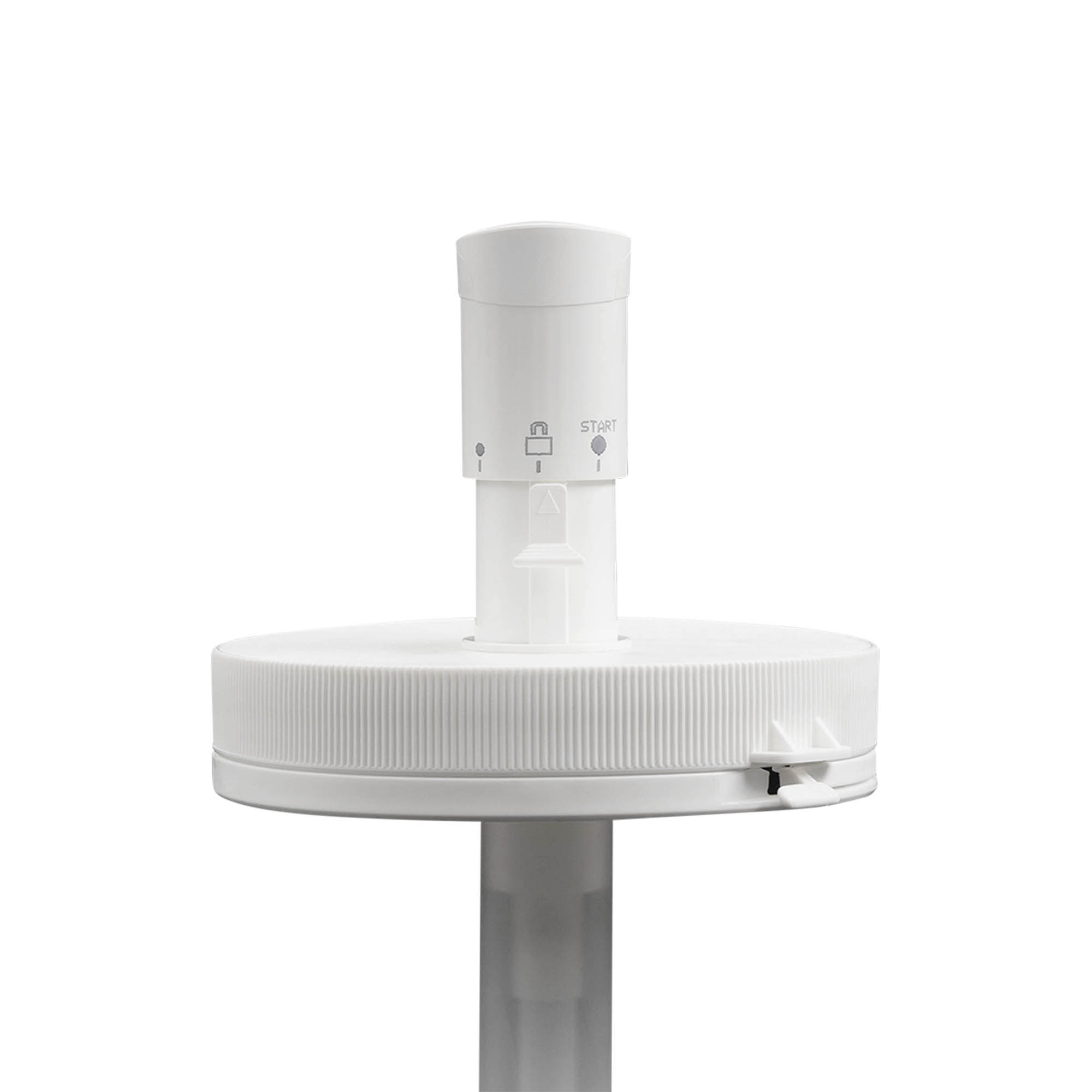 Pompa shpërndarëse për 1.240 ml 'Securibox', plastikë PE, e bardhë, për gojë: kapak me vidë