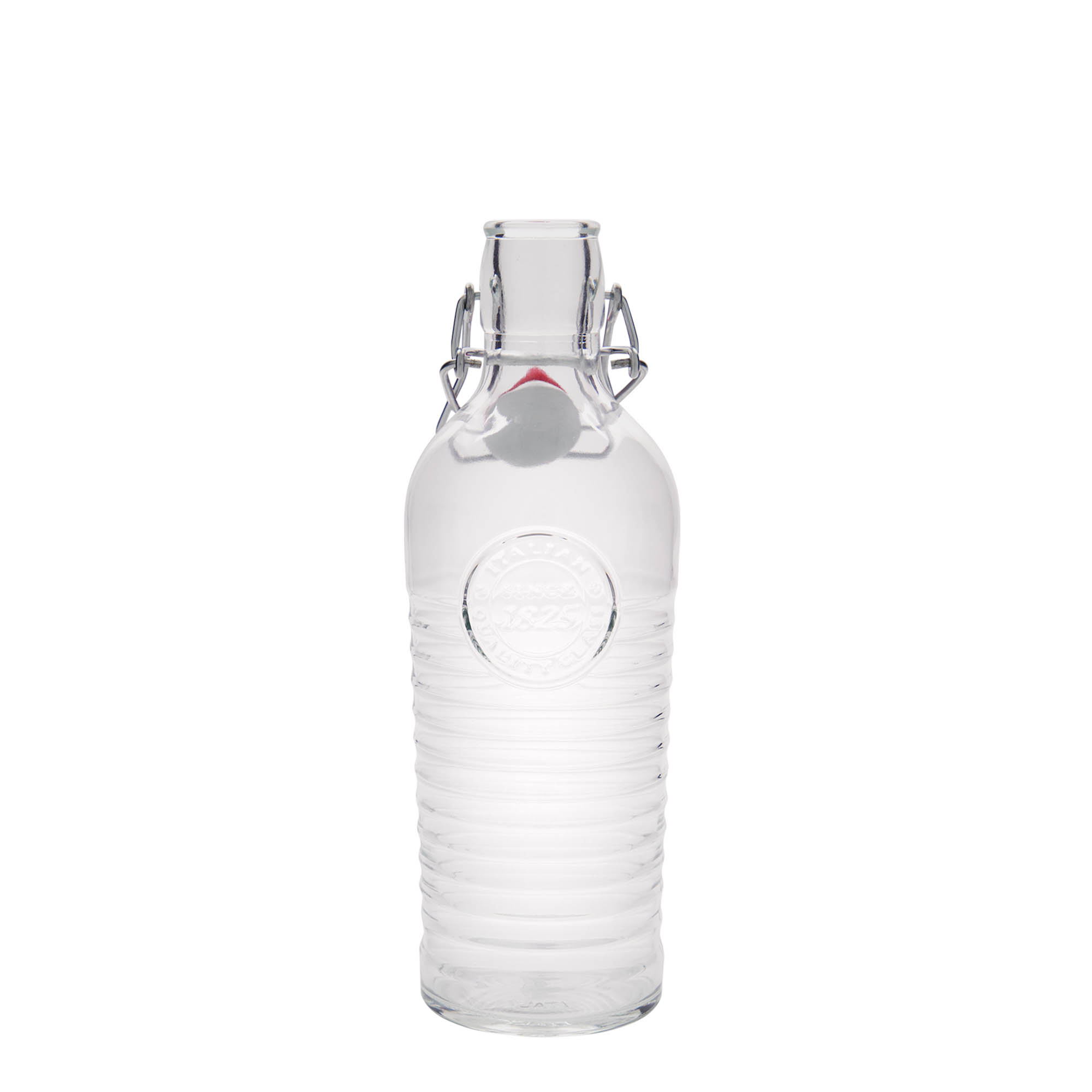 750 ml shishe qelqi 'Officina 1825', gojë: mbyllje me kapak me kllapë