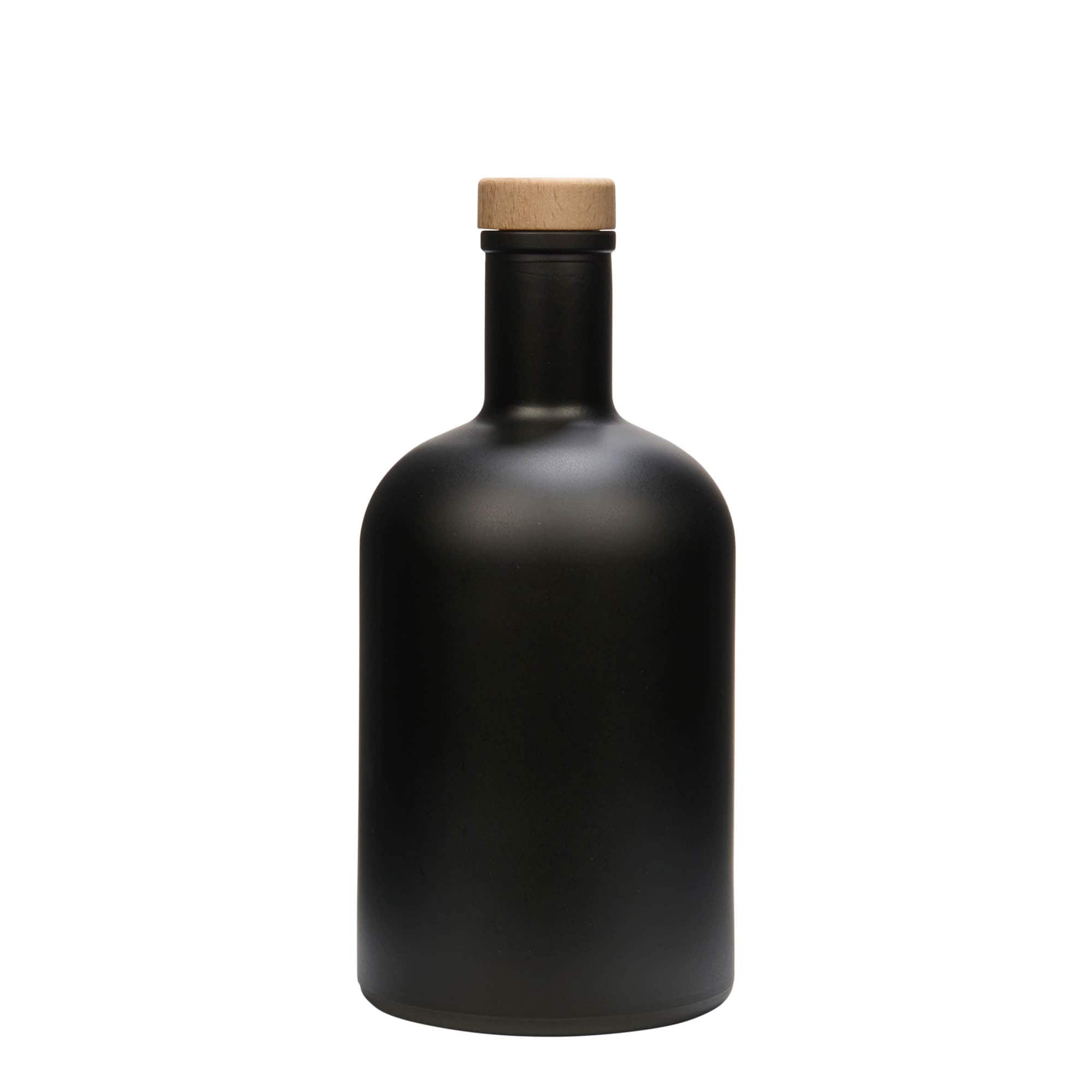 Shishe qelqi 700 ml 'Gerardino', e zezë, gojë: korek
