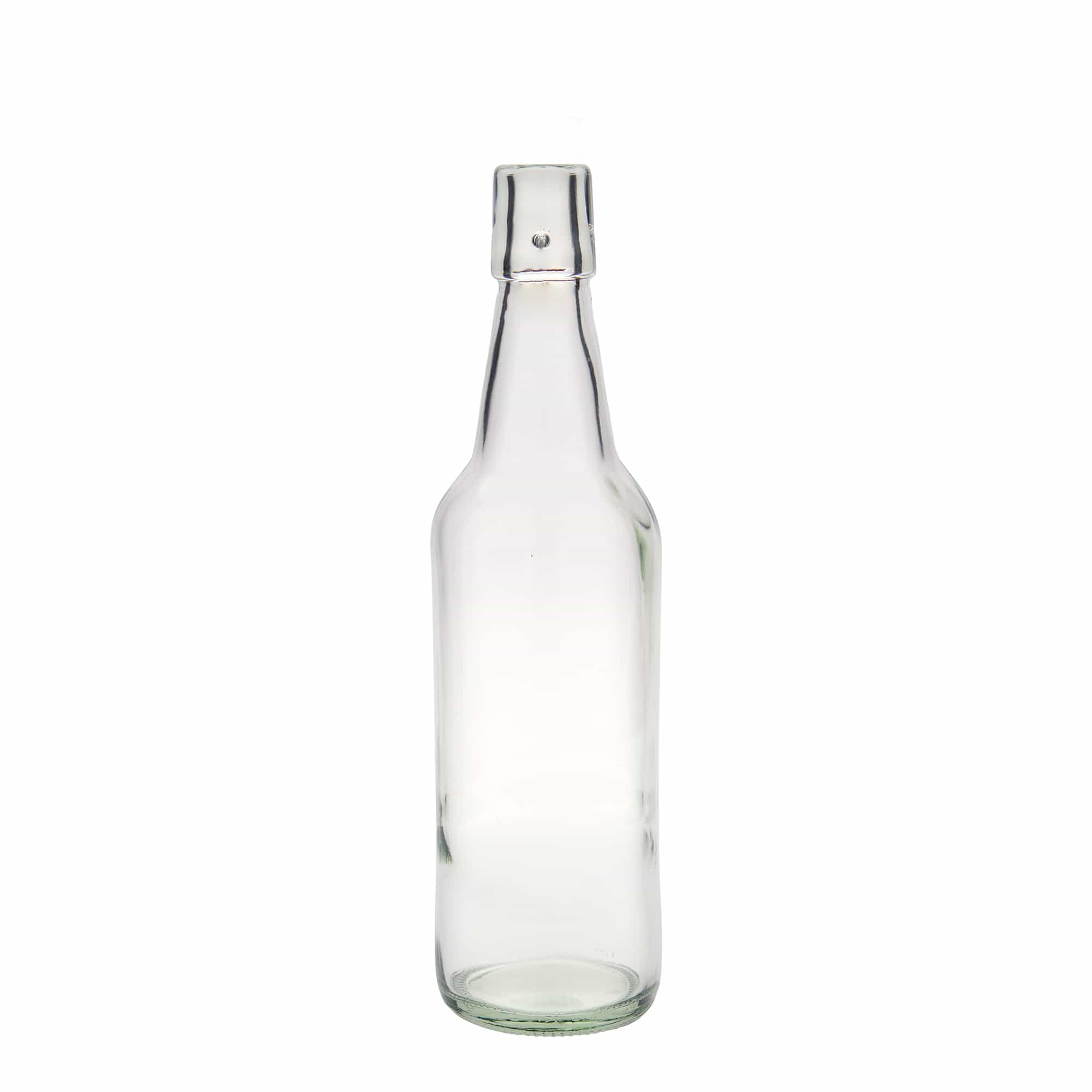 Shishe birre 500 ml, qelq, gojë: mbyllje me kapëse.