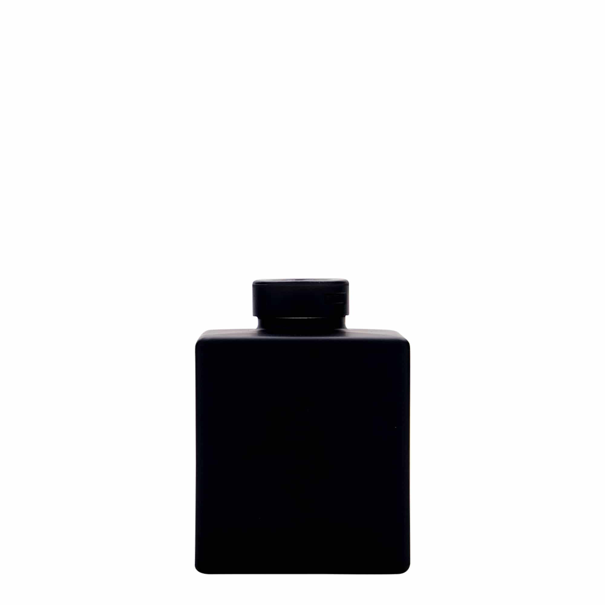 Shishe qelqi 100 ml 'Cube', katrore, e zezë, gojë: kork
