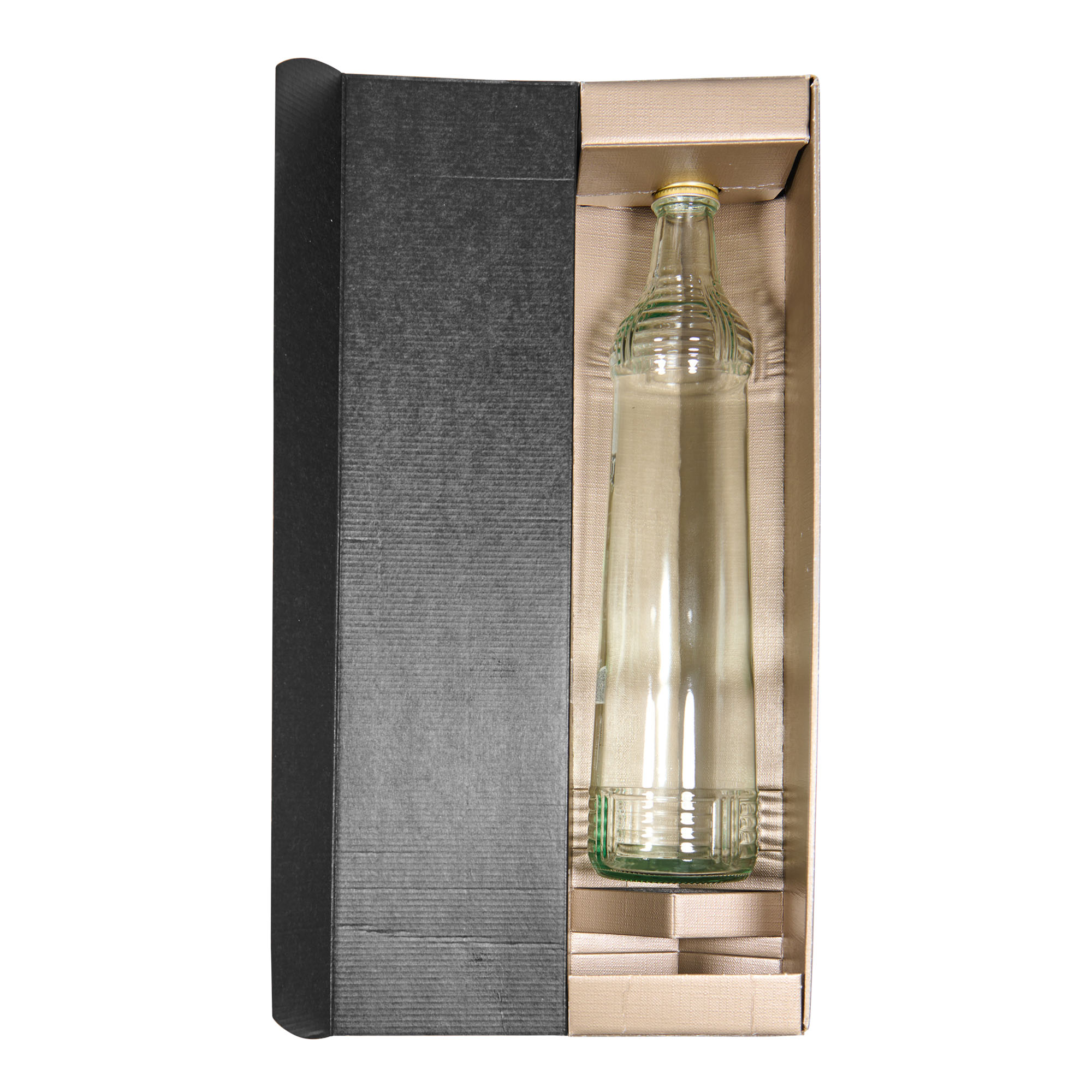 Kutia e dhuratës 'Metalike', drejtkëndëshe, karton, shampanjë