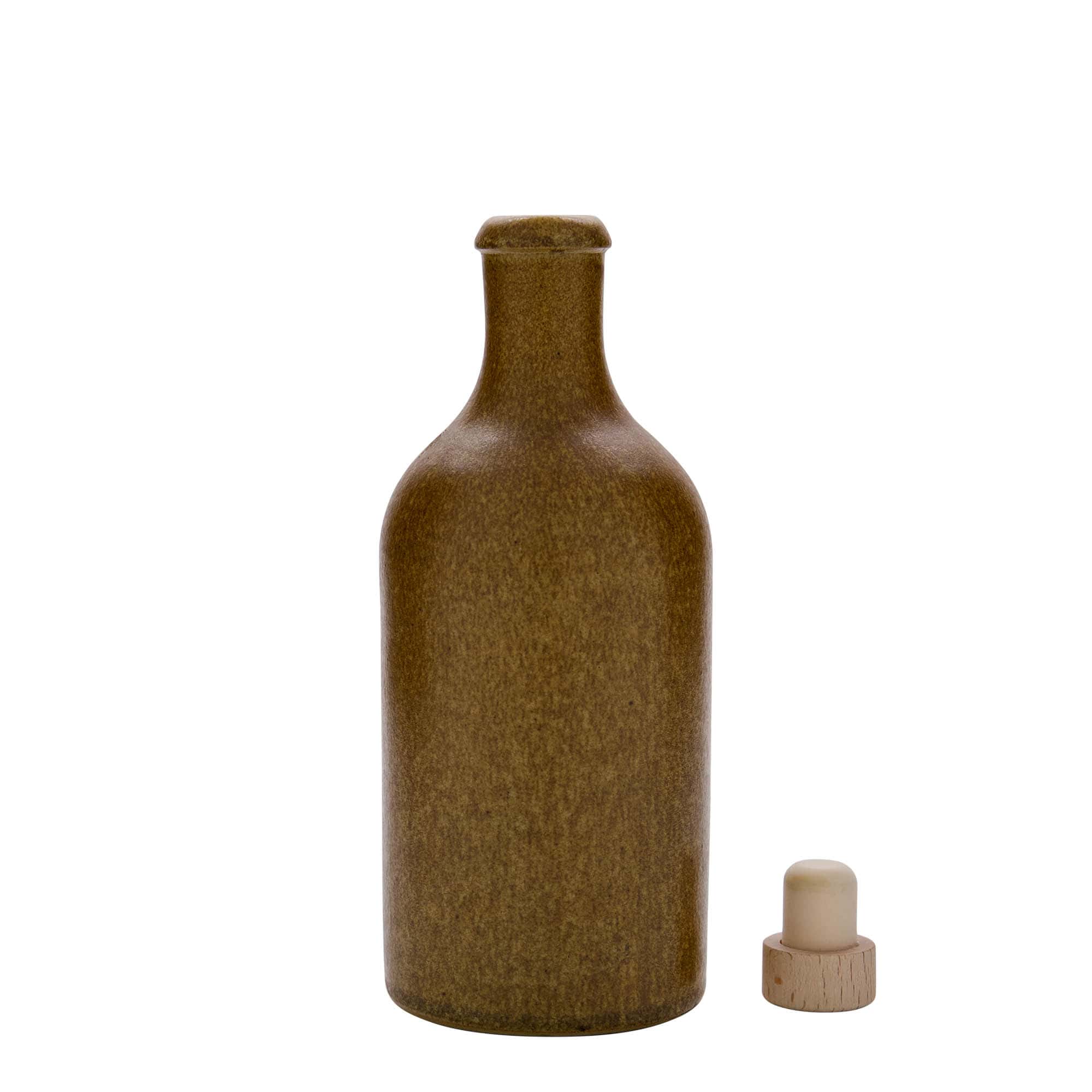 500 ml krua pije, qeramikë, kafe-kristal, gojë: kork