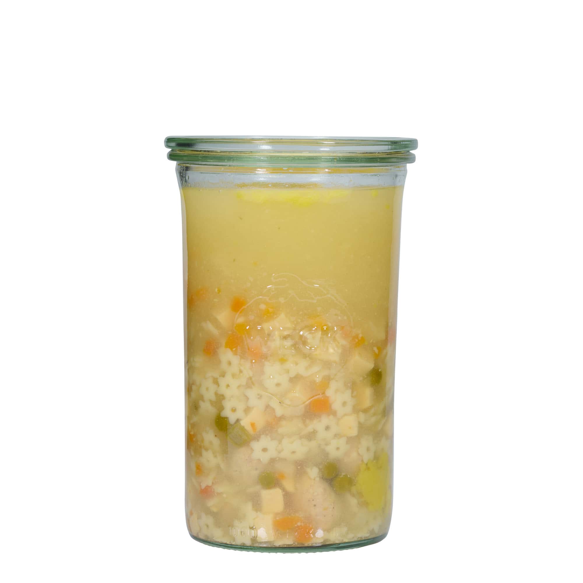 1.000 ml WECK-glas me kapak të përmbysur #, Hapur: Buzë e rrumbullakët