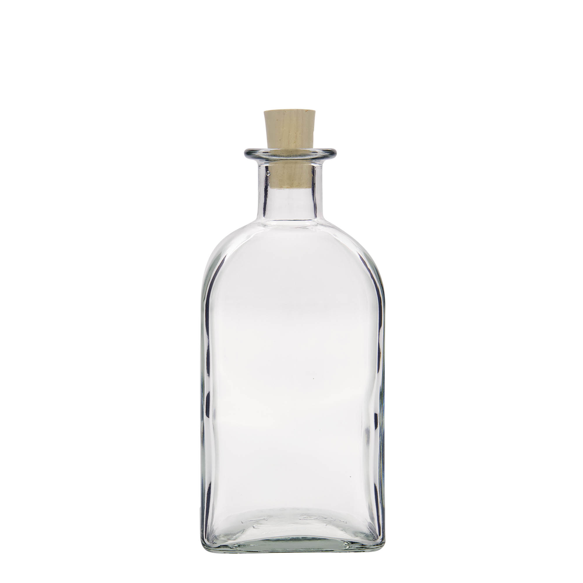 Shishe qelqi 500 ml Apotheker Carré, katrore, gojë: korek Shishe qelqi 500 ml Apotheker Carré, katrore, gojë: korek