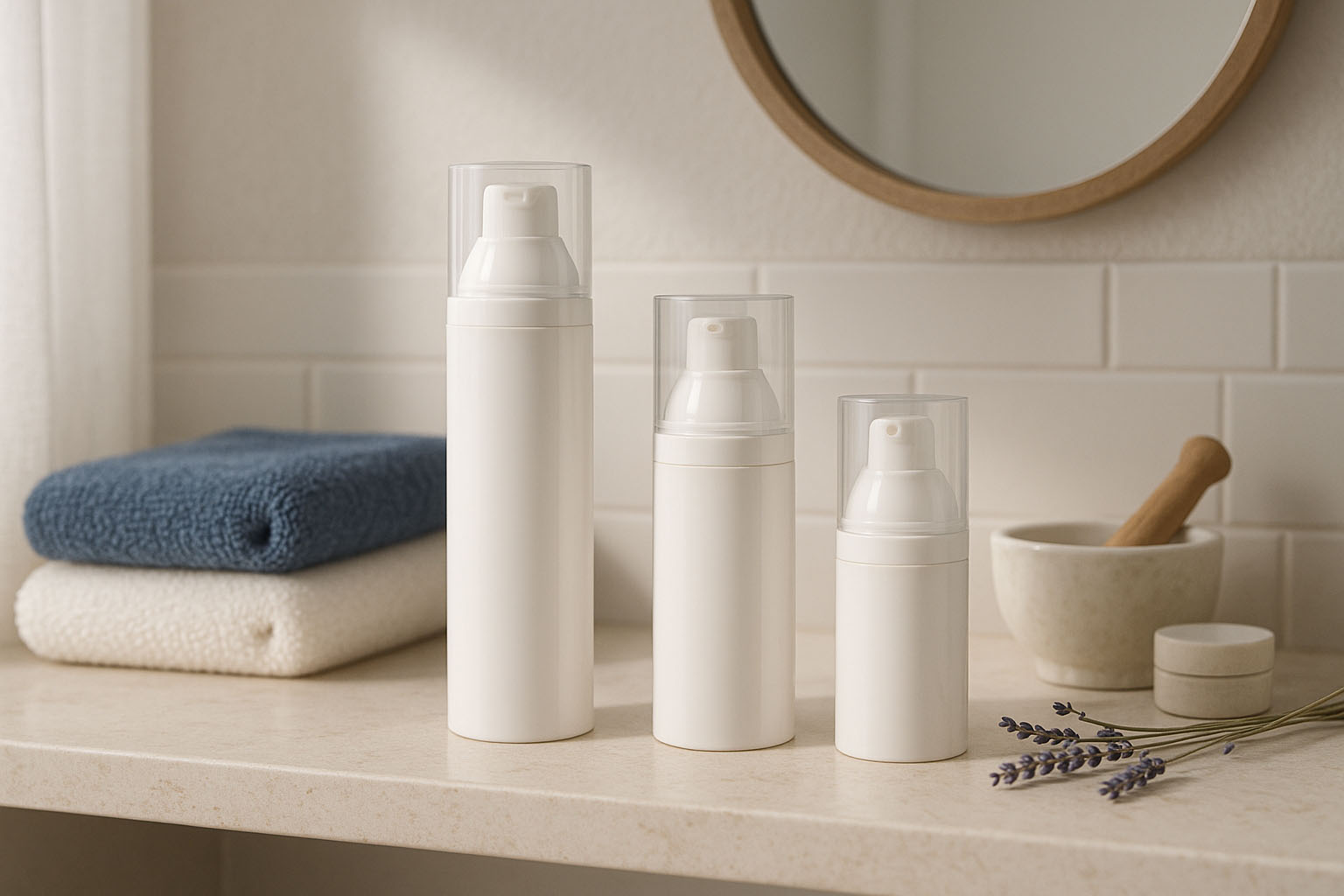 Koka pompe shpërndarëse pa ajër 'Mezzo', plastikë PP, e bardhë Koka pompe shpërndarëse pa ajër 'Mezzo', plastikë PP, e bardhë