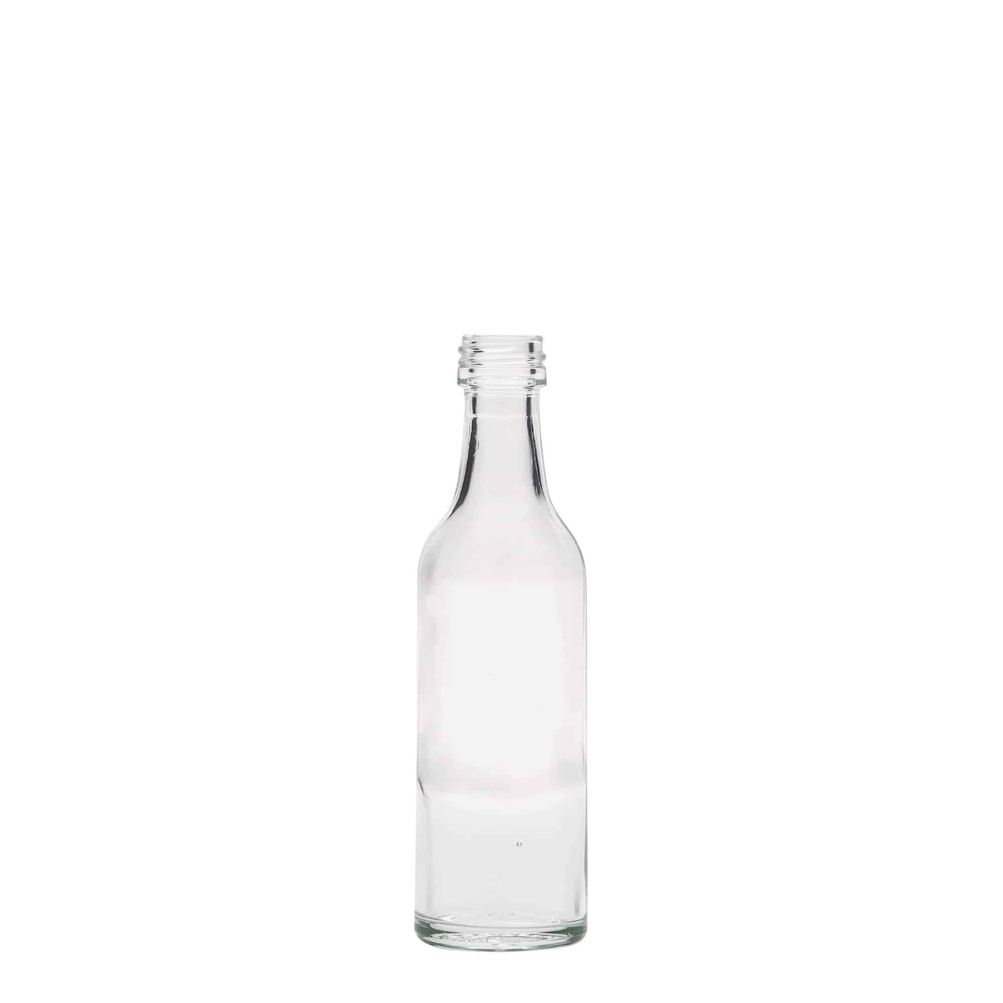 Shishe qelqi 50 ml me qafë të drejtë, gojë: PP 18