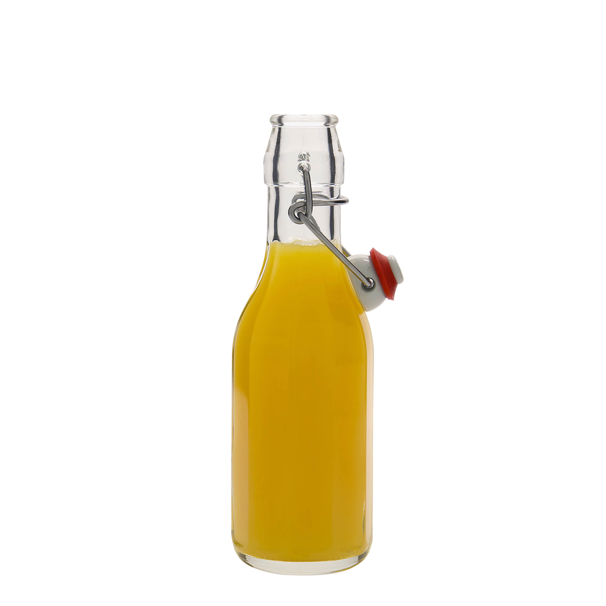 Shishe qelqi 250 ml 'Bravo', tetëkëndore, gojë: mbyllje me kapëse. Shishe qelqi 250 ml 'Bravo', tetëkëndore, gojë: mbyllje me kapëse.