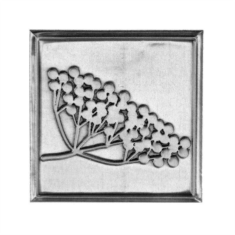 Etiketë prej zinku 'Holunder', katrore, metal, argjend Etiketë prej zinku 'Holunder', katrore, metal, argjend