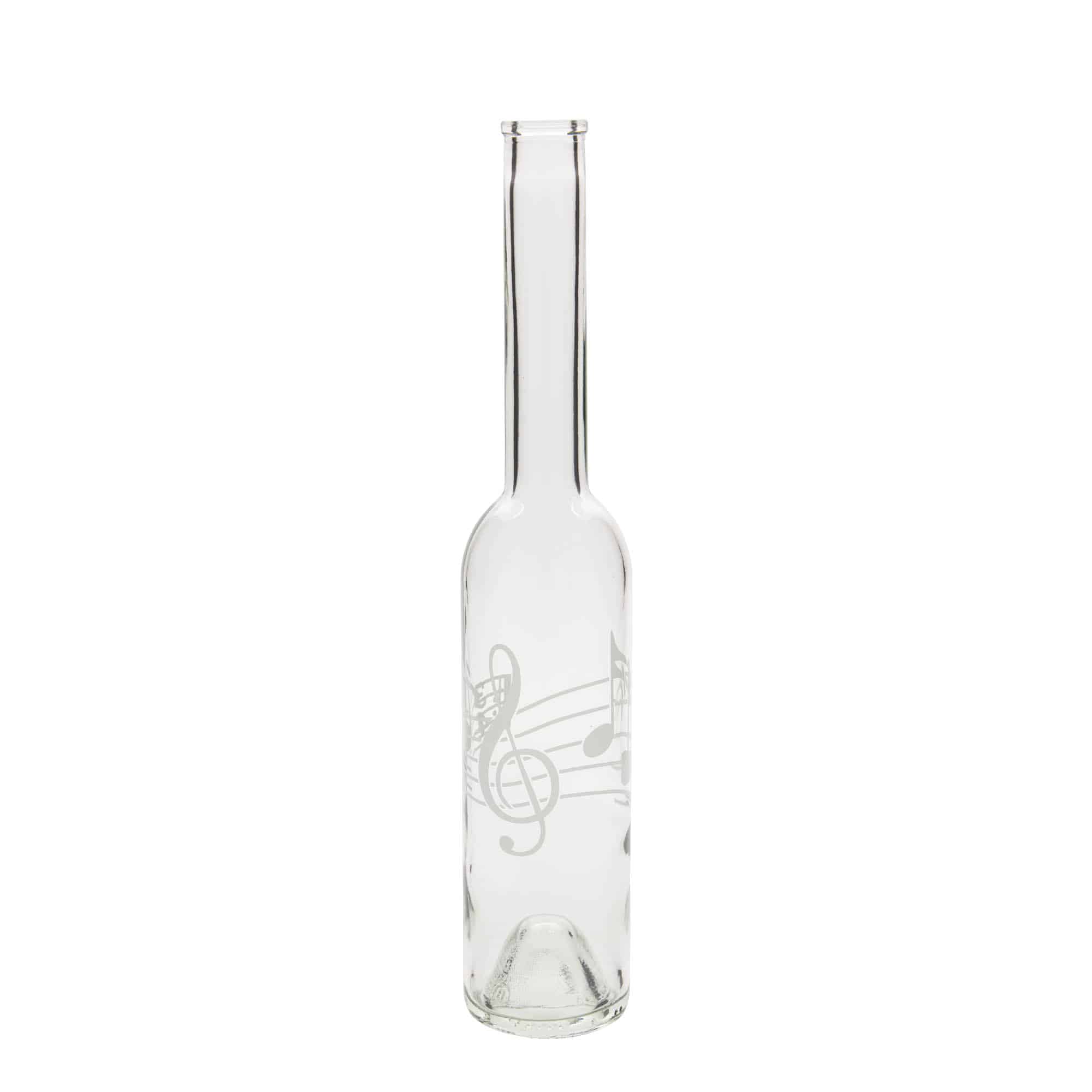 Shishe qelqi 350 ml 'Opera', motiv: Nota muzikore, gojë: Kork