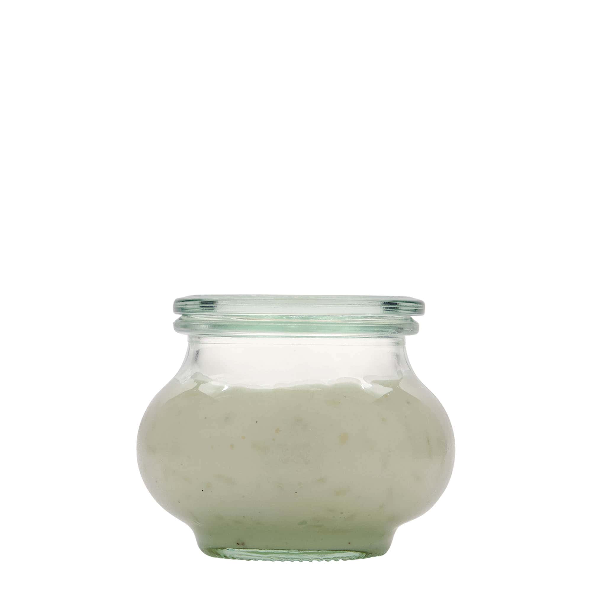 220 ml WECK-kënaqësi xhami, Hapur: Skaj i rrumbullakët
