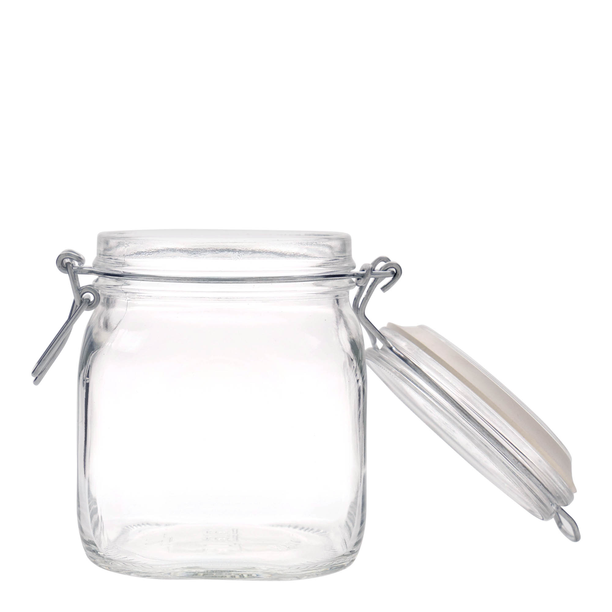 750 ml kavanoz me kapak me tel 'Fido', katror, hapje: mbyllje me kapak me tel