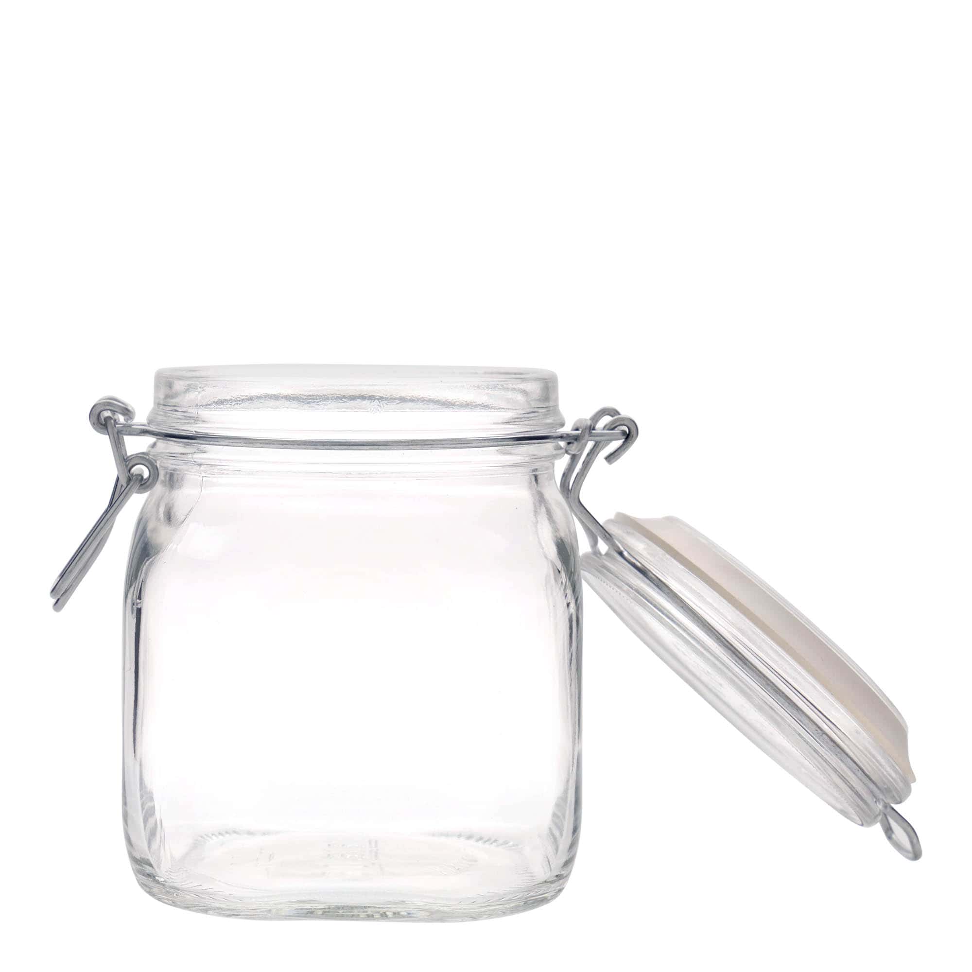 750 ml kavanoz me kapak me tel 'Fido', katror, hapje: mbyllje me kapak me tel