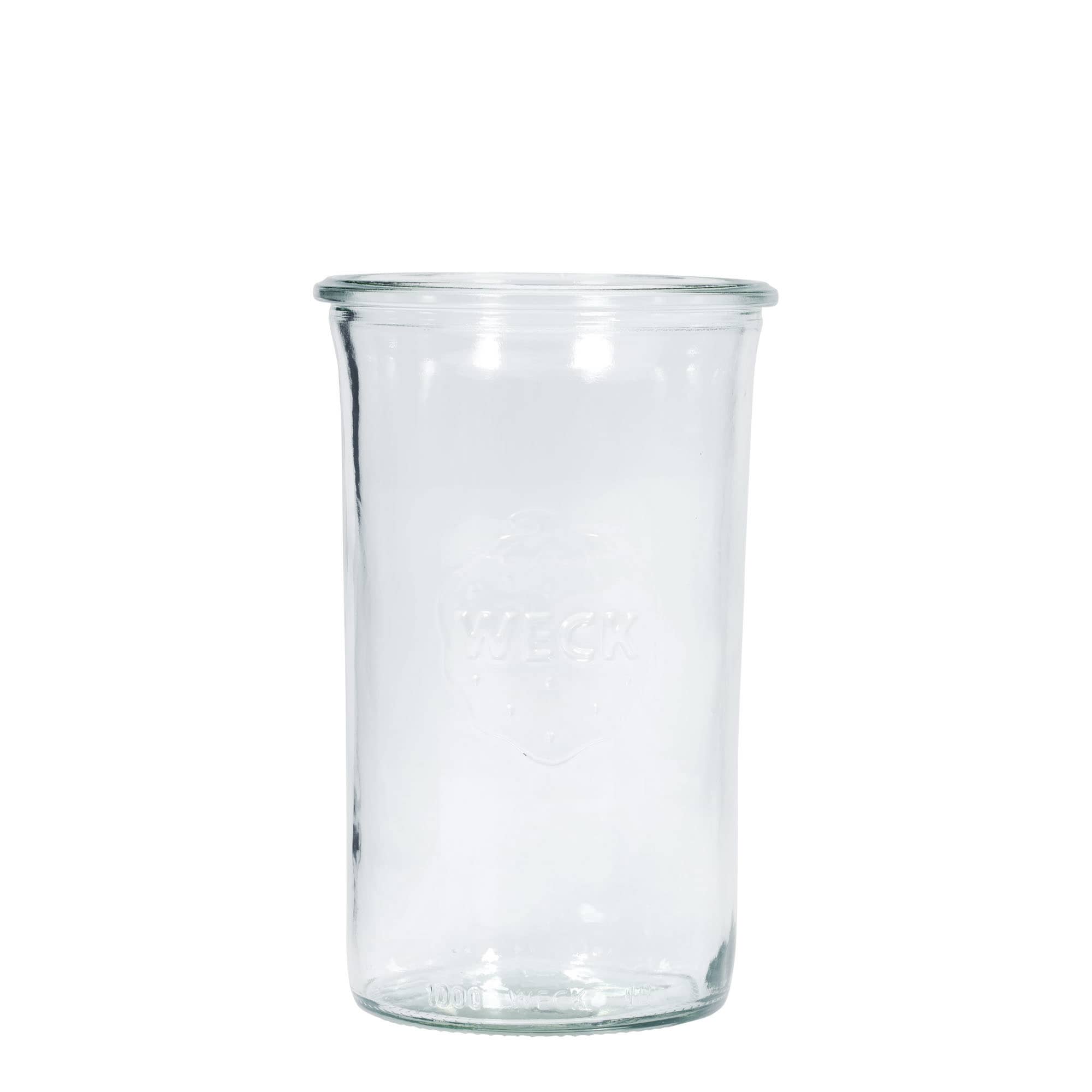 1.000 ml WECK-glas me kapak të përmbysur #, Hapur: Buzë e rrumbullakët