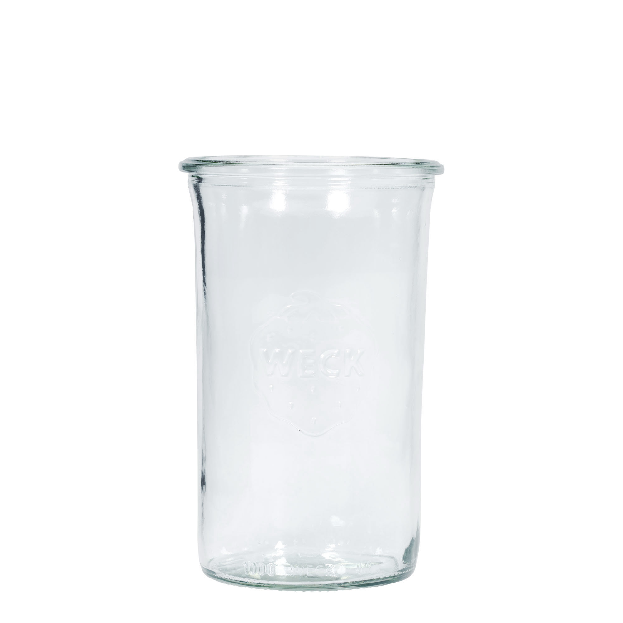 1.000 ml WECK-glas me kapak të përmbysur #, Hapur: Buzë e rrumbullakët 1.000 ml WECK-glas me kapak të përmbysur #, Hapur: Buzë e rrumbullakët