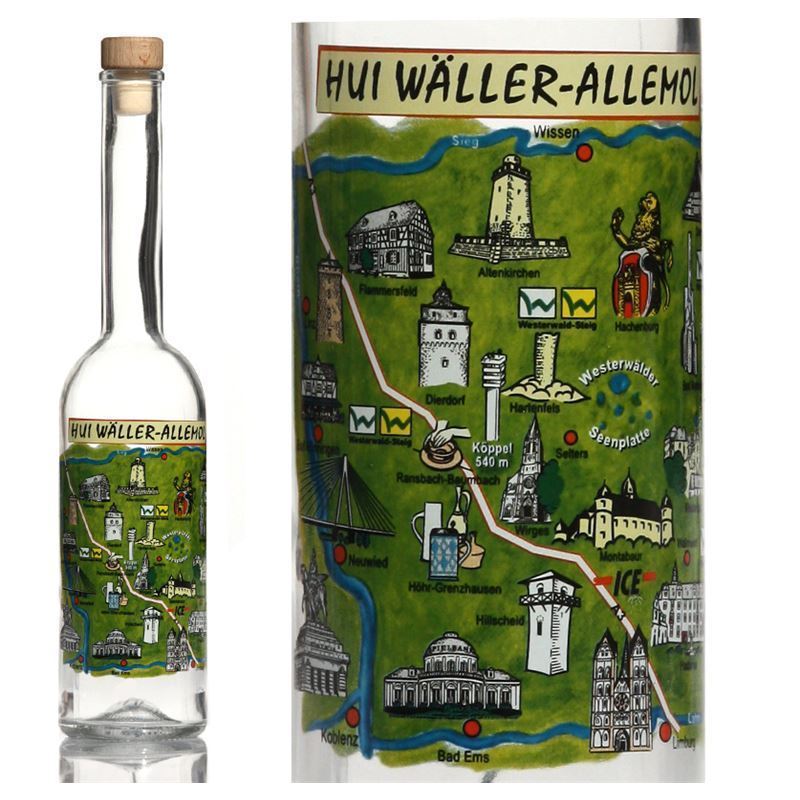 Shishe qelqi 500 ml 'Opera', motiv: Westerwald, hapje: kork Shishe qelqi 500 ml 'Opera', motiv: Westerwald, hapje: kork