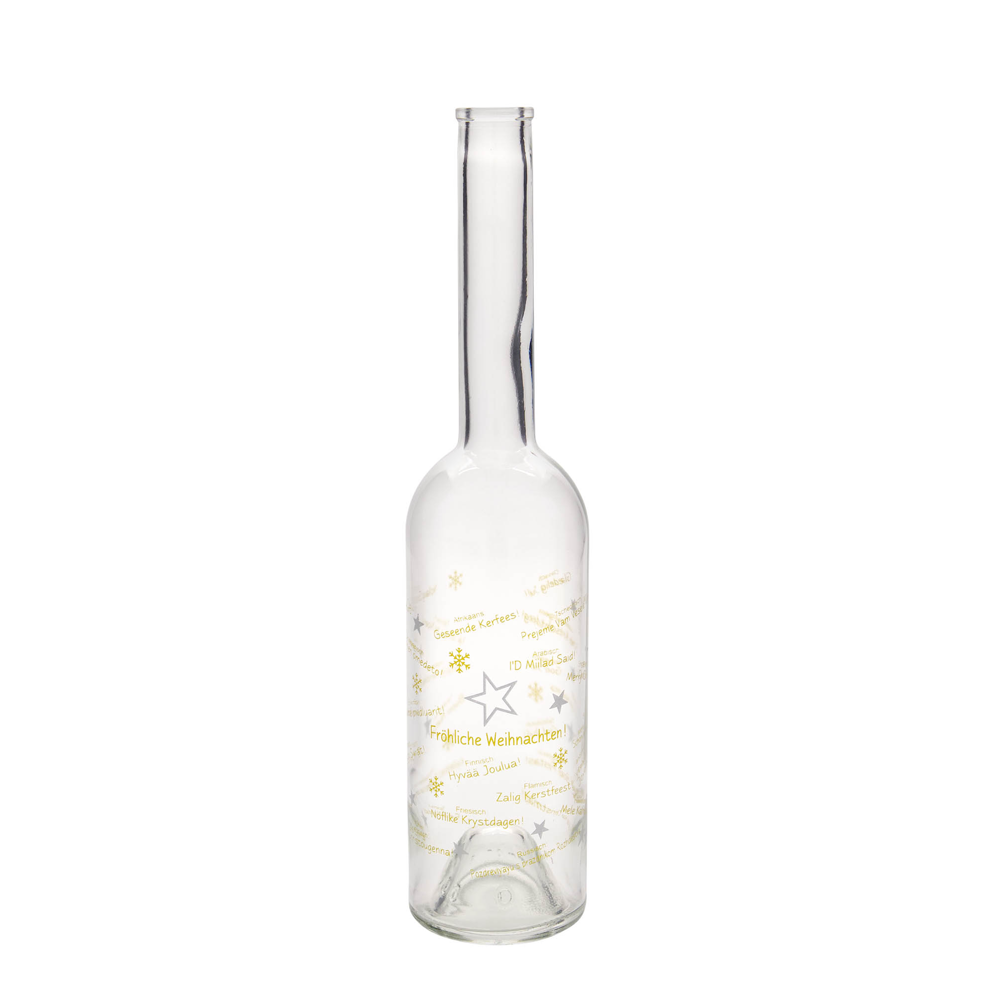 Shishe qelqi 500 ml 'Opera', motiv: Krishtlindjet në botë, hapja: kork Shishe qelqi 500 ml 'Opera', motiv: Krishtlindjet në botë, hapja: kork
