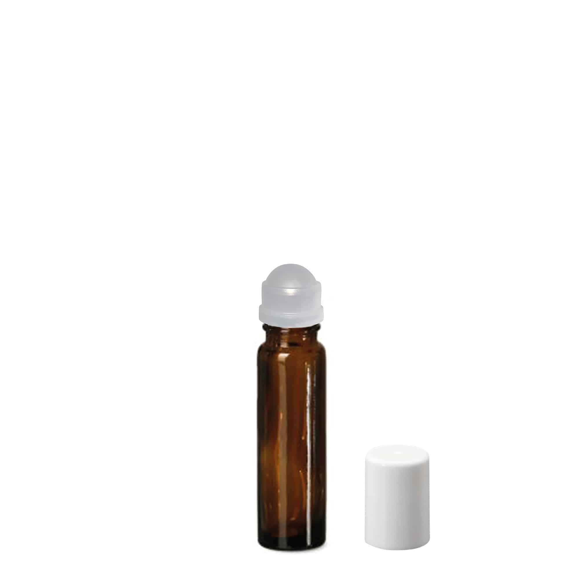 Shishe Roll-On 10 ml, qelq, kafe, hapje: kapak me vidë