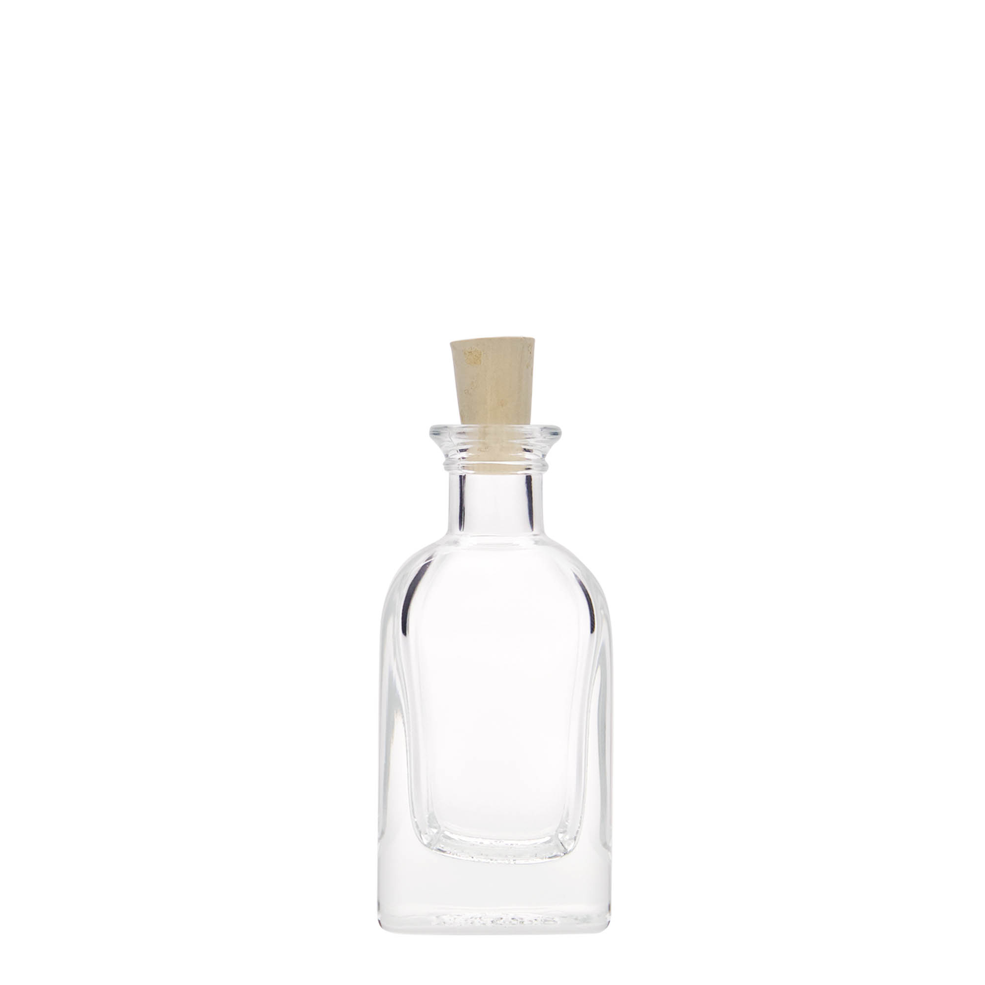 Shishe qelqi 40 ml Apotheker Carré, katrore, hapje: kork Shishe qelqi 40 ml Apotheker Carré, katrore, hapje: kork