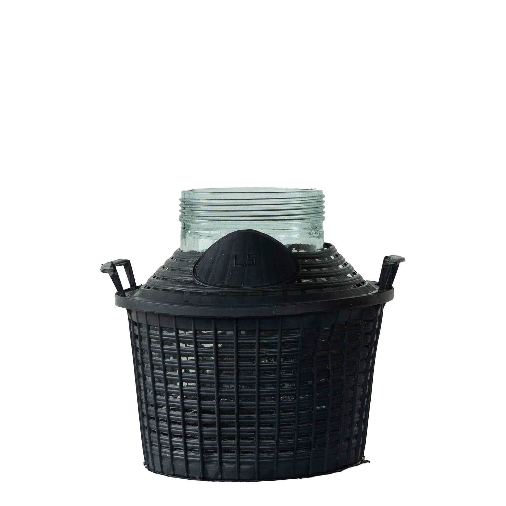 5 l shishe baloni me qafë të gjerë, xham, gojë: kapak me vida