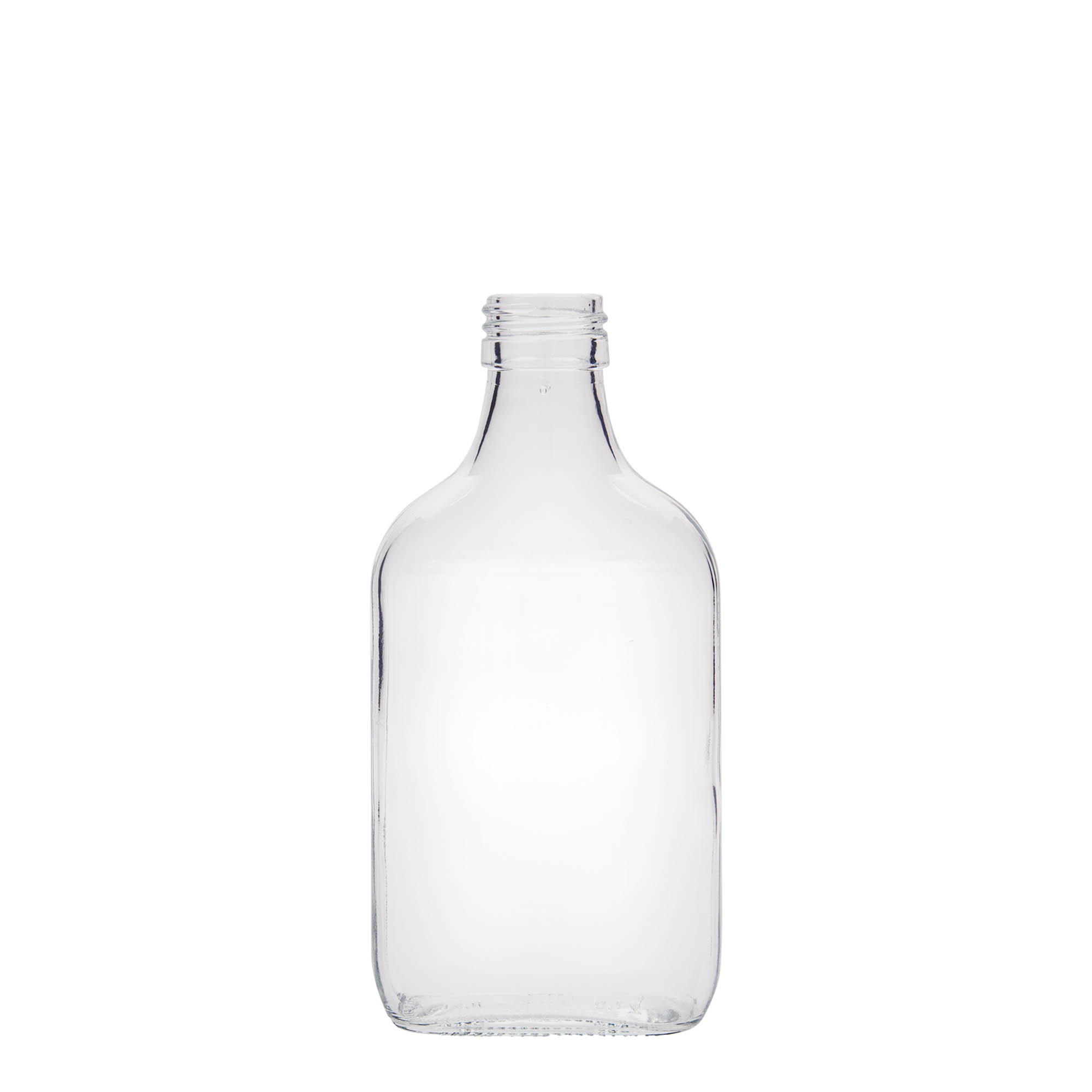 Shishe dore 200 ml, katrore, qelq, gojë: PP 28 Shishe dore 200 ml, katrore, qelq, gojë: PP 28