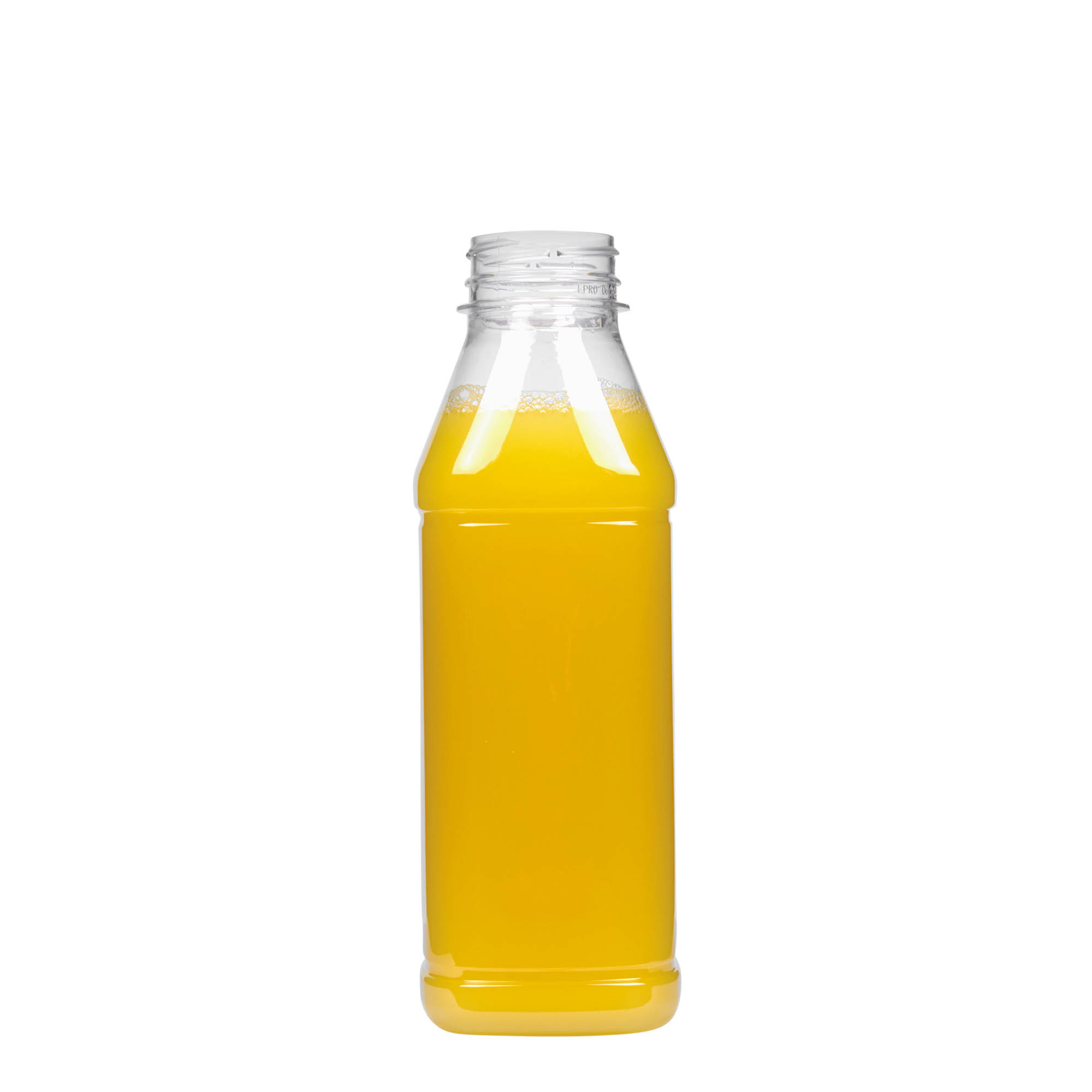 Shishe PET 500 ml 'Milk and Juice Carré', katrore, plastikë, gojë: 38 mm Shishe PET 500 ml 'Milk and Juice Carré', katrore, plastikë, gojë: 38 mm