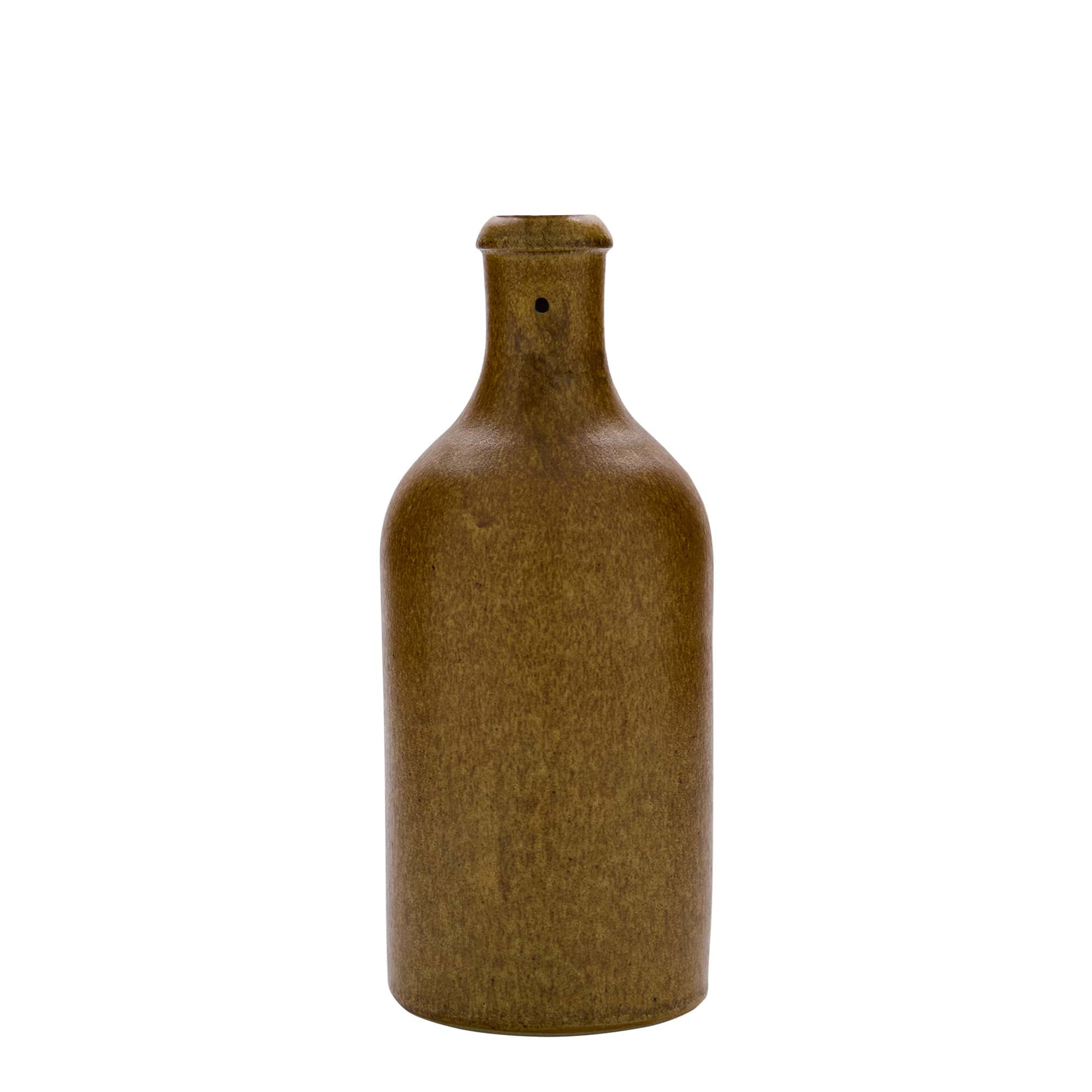 500 ml krua me tulla, qeramikë, ngjyrë kafe-kristal, gojë: mbyllje me kapëse hekurudhore