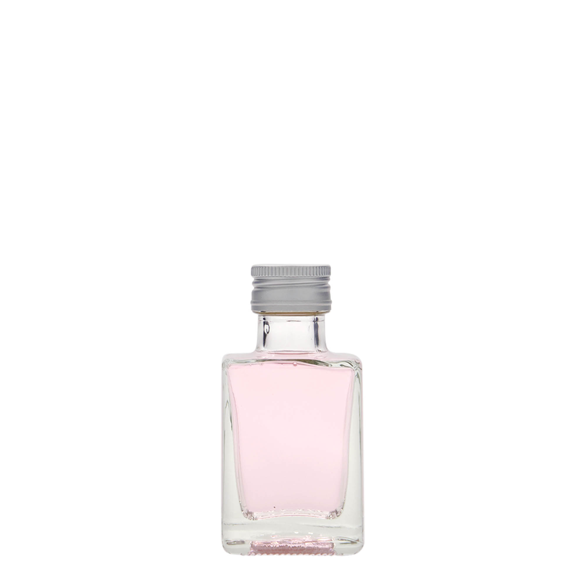 Shishe qelqi 50 ml 'Cube', katrore, gojë: PP 24 Shishe qelqi 50 ml 'Cube', katrore, gojë: PP 24