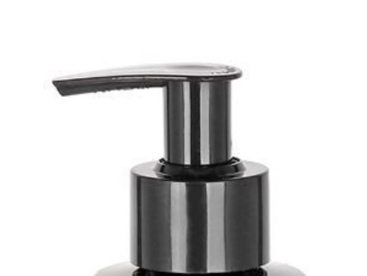 Kapak me vidë me pompë shpërndarëse, plastikë PP, e zezë, për gojëzën: 24/410 Kapak me vidë me pompë shpërndarëse, plastikë PP, e zezë, për gojëzën: 24/410