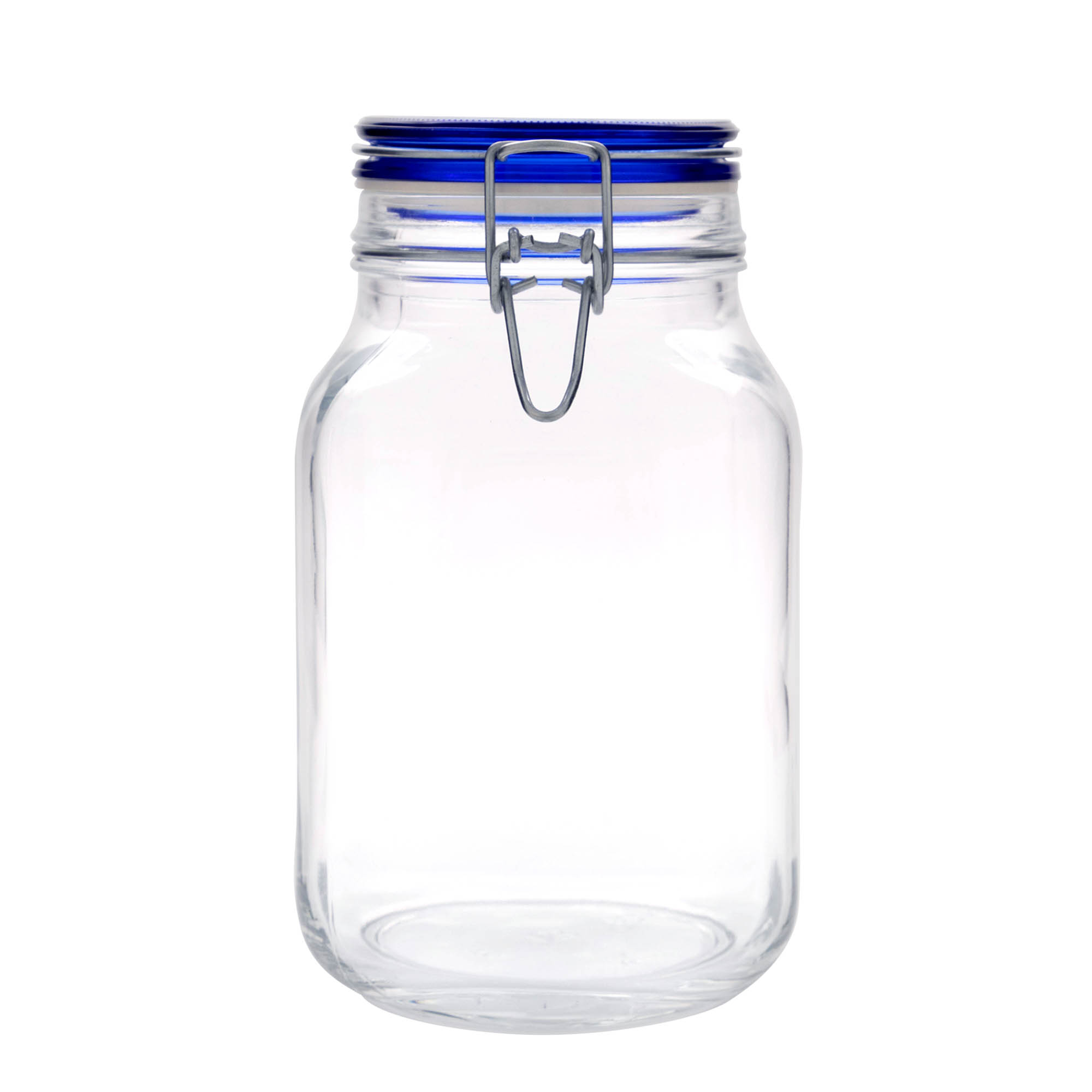 2.000 ml kavanoz me kapak me tela 'Fido' me kapak blu, katror, hapje: mbyllje me kapak me tela 2.000 ml kavanoz me kapak me tela 'Fido' me kapak blu, katror, hapje: mbyllje me kapak me tela