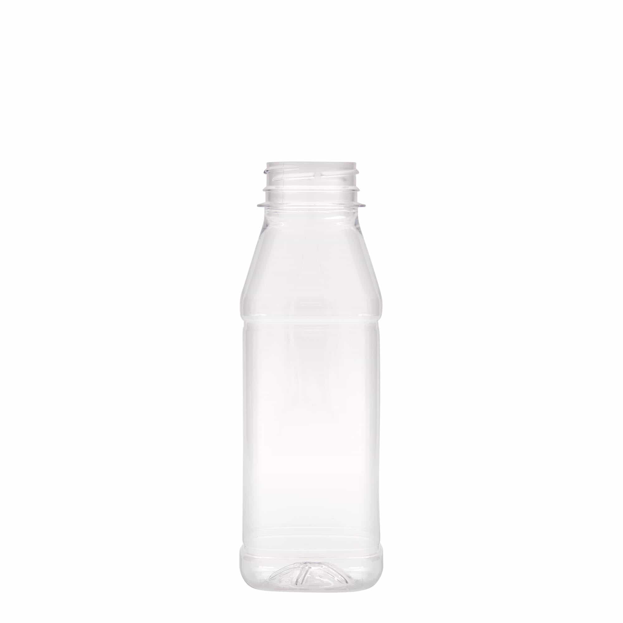 Shishe PET 330 ml 'Milk and Juice Carré', katrore, prej plastike, hapje: 38 mm