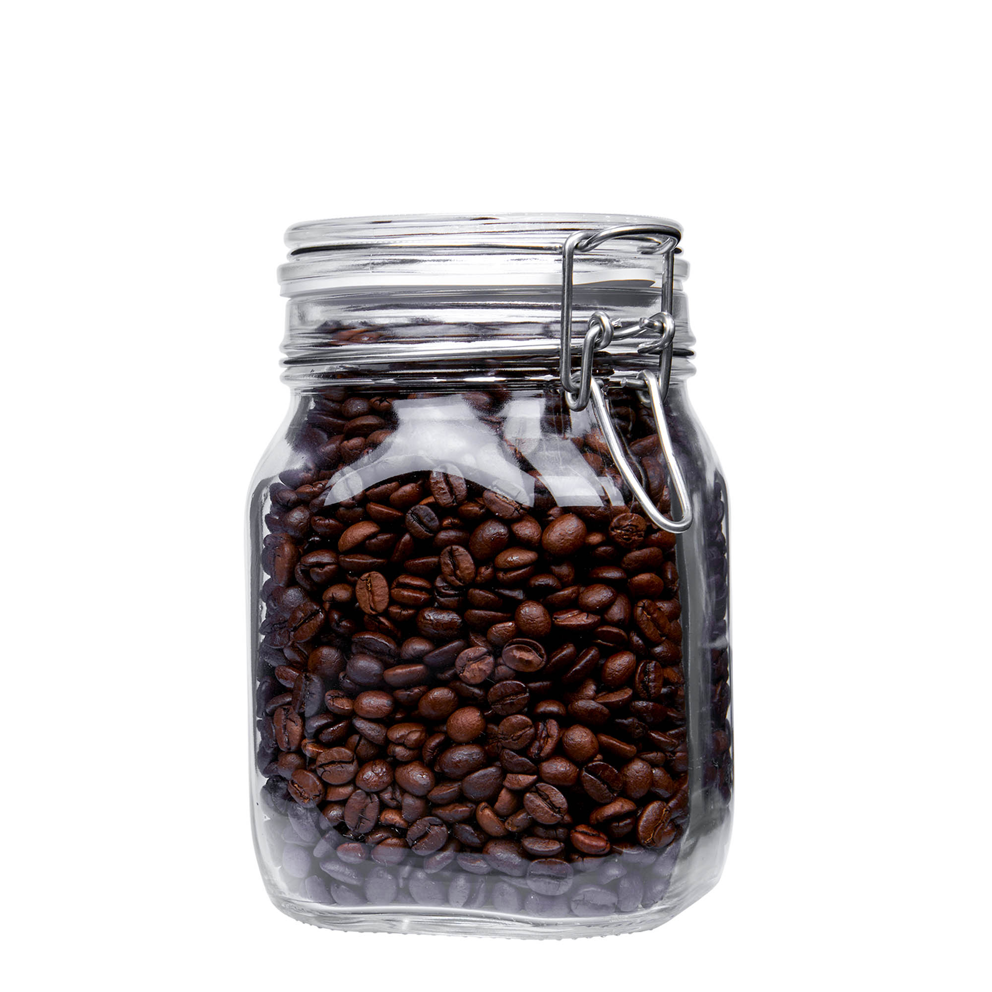 1.000 ml kavanoz me kapak me tel 'Fido', katror, hapje: mbyllje me kapak me tel 1.000 ml kavanoz me kapak me tel 'Fido', katror, hapje: mbyllje me kapak me tel