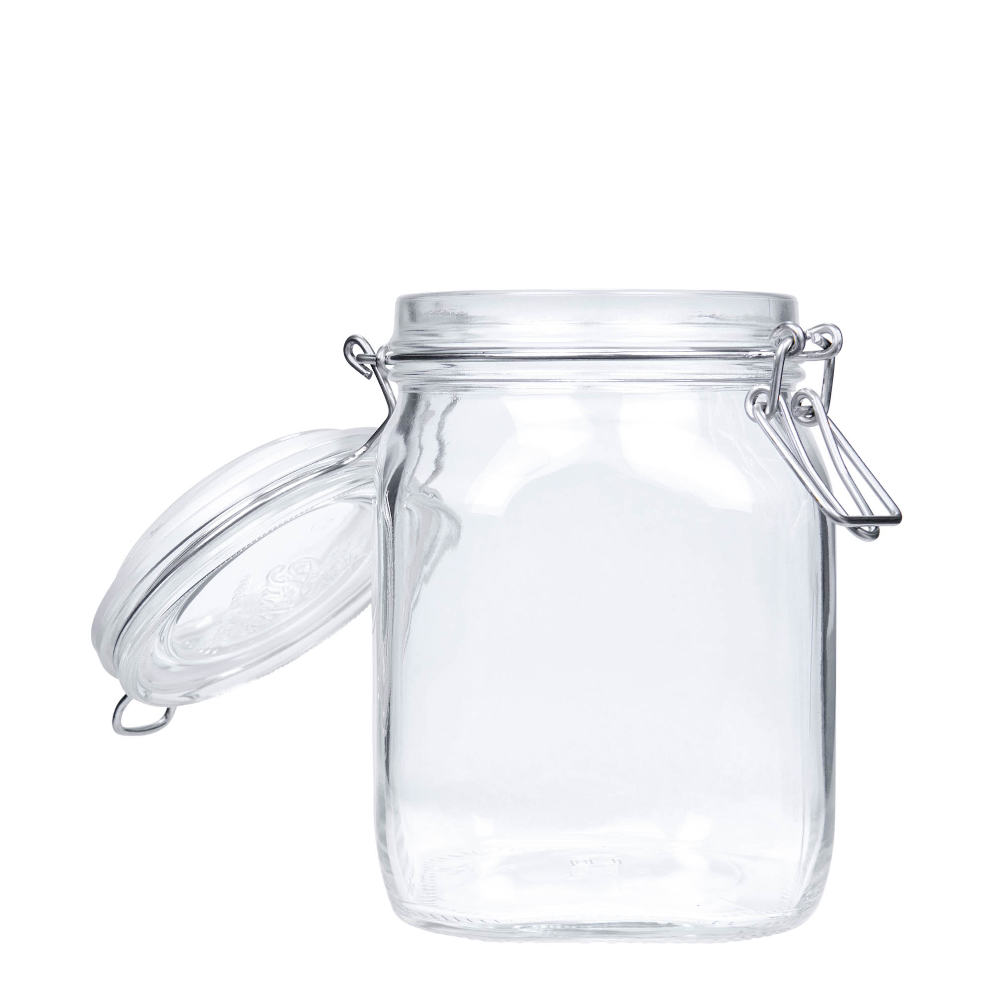 1.000 ml kavanoz me kapak me tel 'Fido', katror, hapje: mbyllje me kapak me tel 1.000 ml kavanoz me kapak me tel 'Fido', katror, hapje: mbyllje me kapak me tel